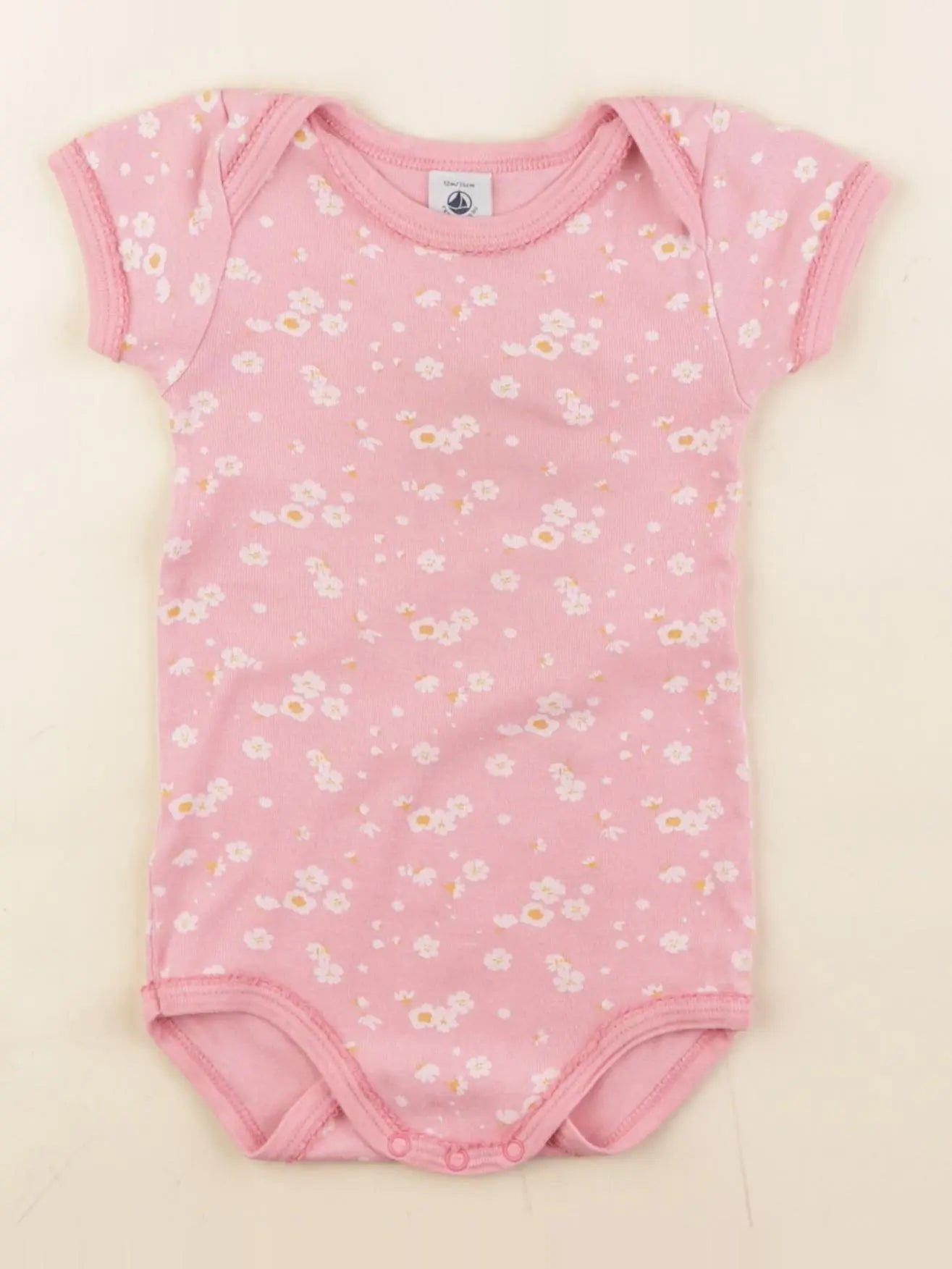 Petit Bateau - body rose - 12 mois