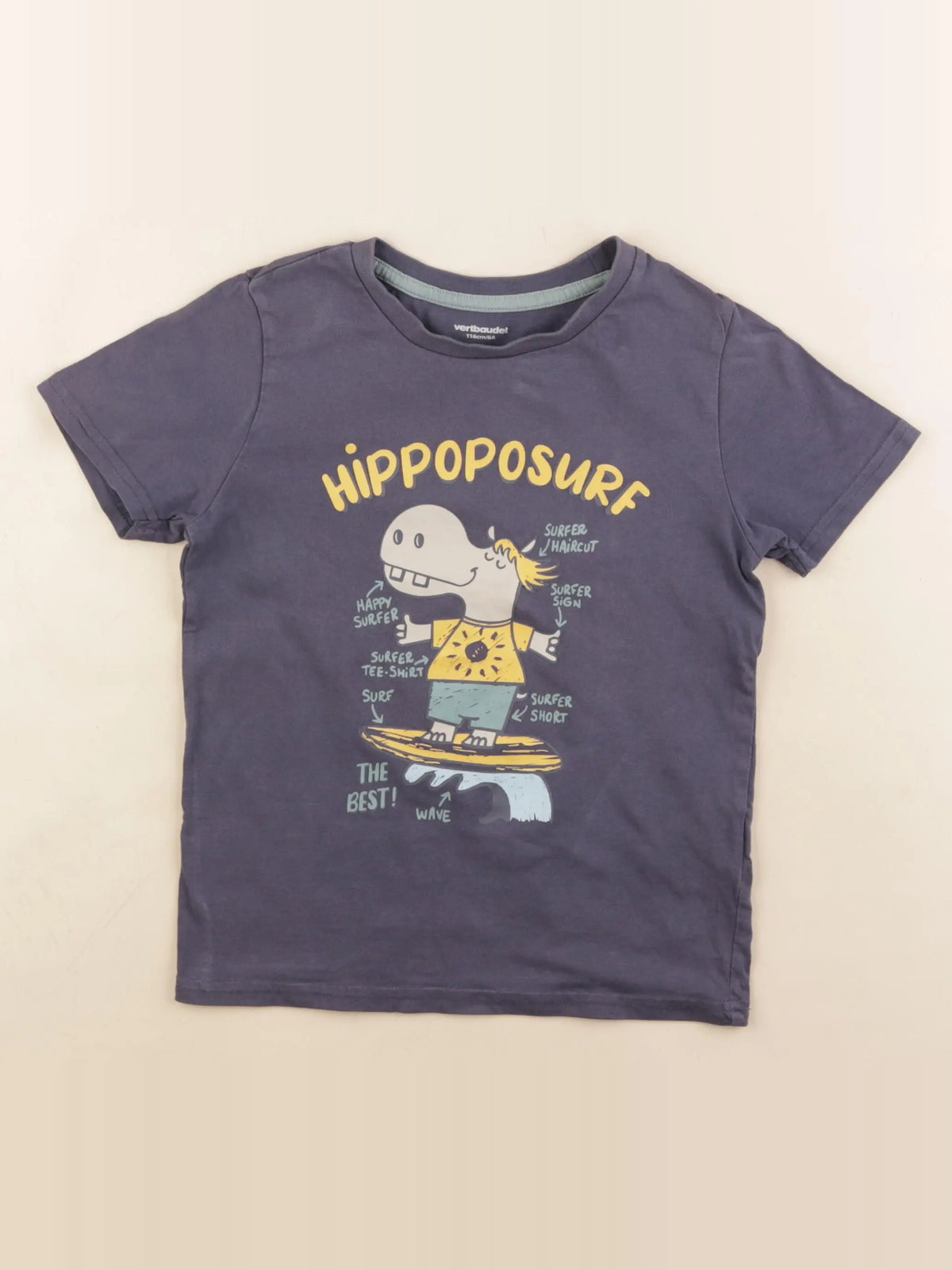 Vertbaudet - tee-shirt bleu - 6 ans