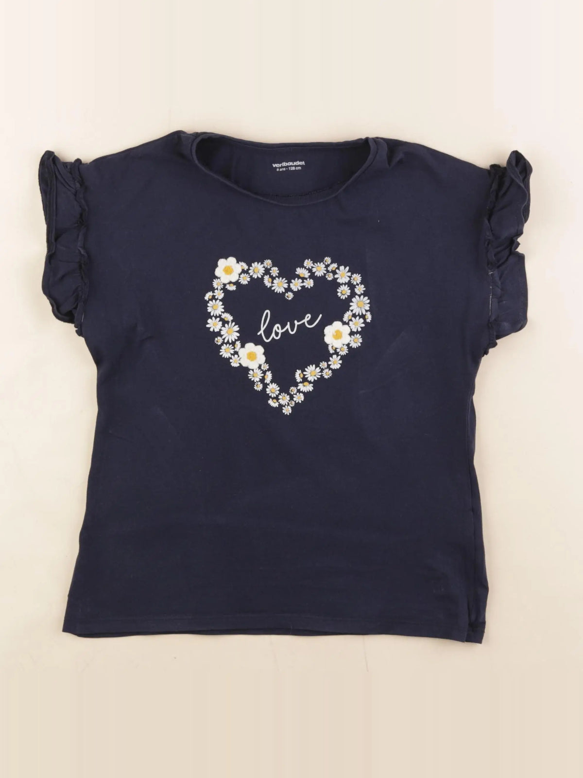 Vertbaudet - tee-shirt bleu - 8 ans