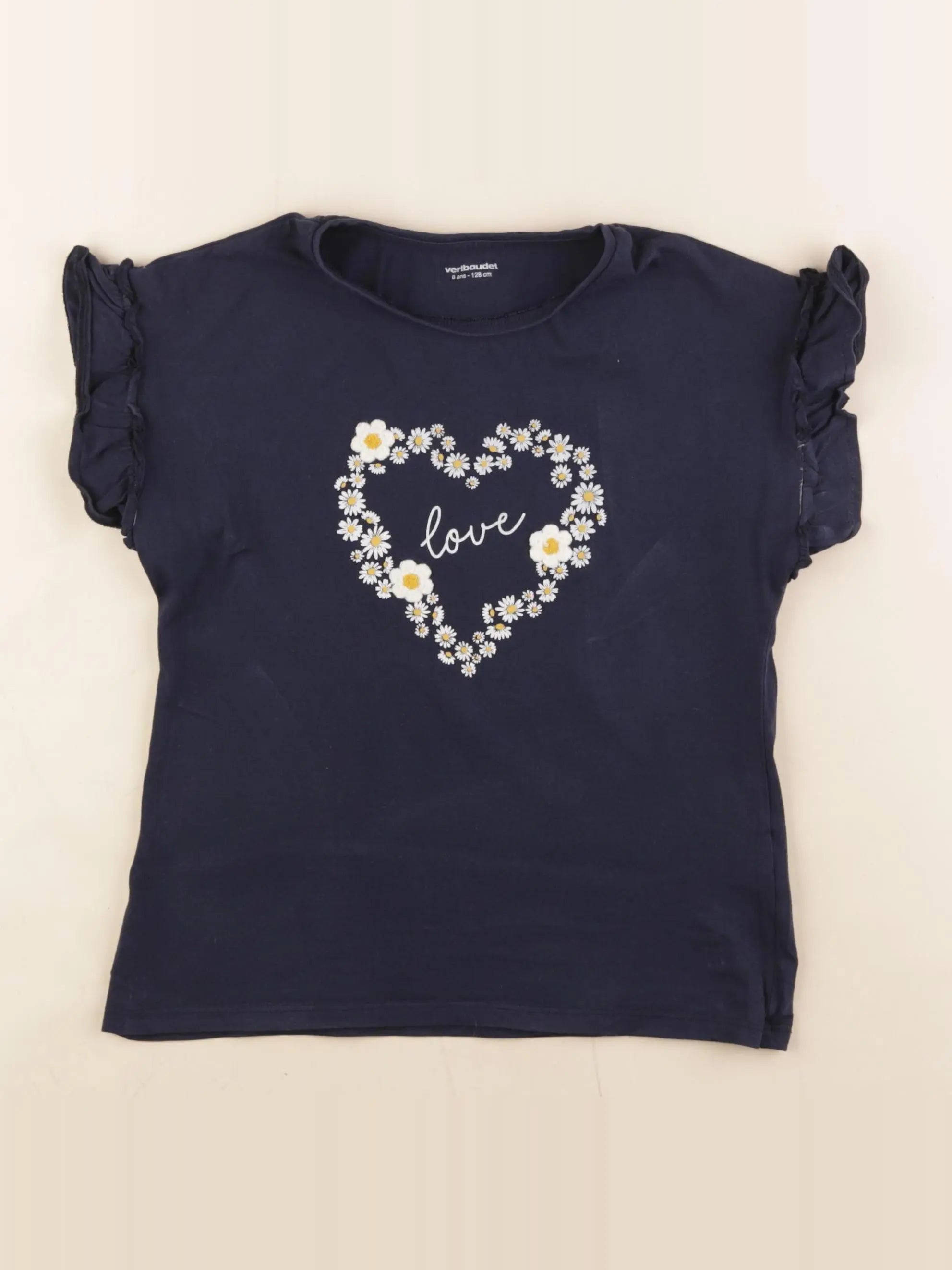 Vertbaudet - tee-shirt bleu - 8 ans