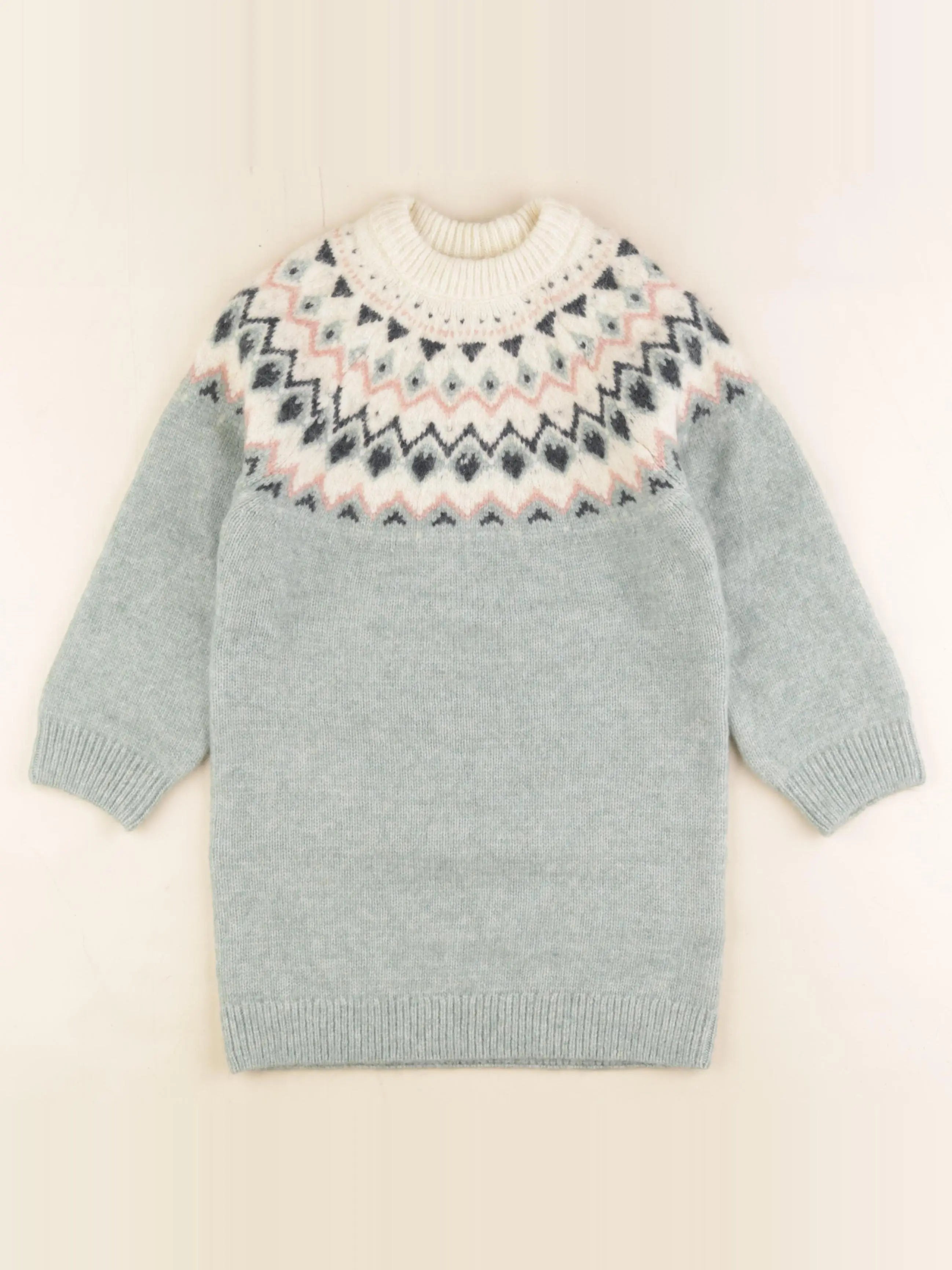 Vertbaudet - robe vert, rose - 6 ans