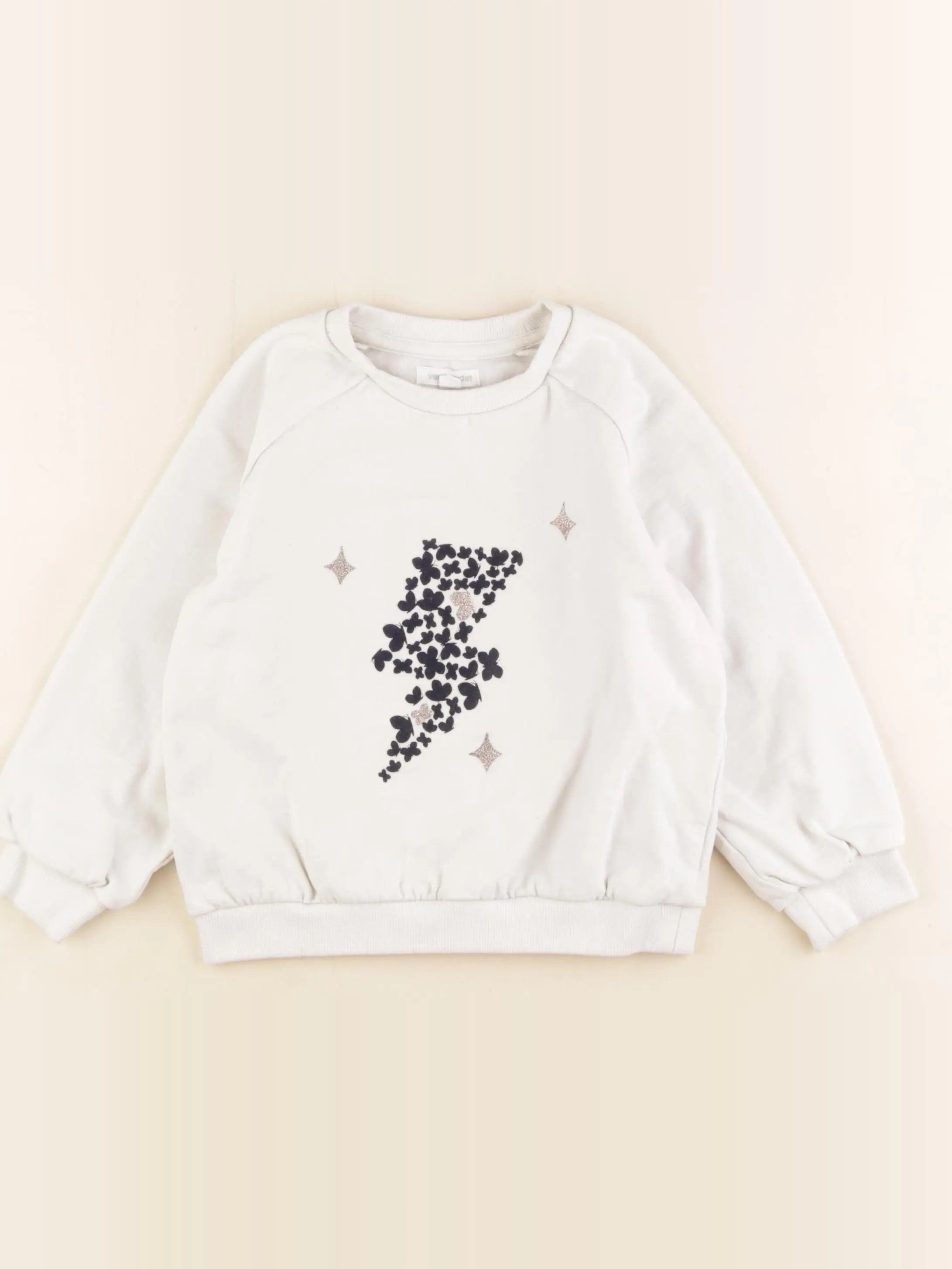 Vertbaudet - sweat beige - 6 ans
