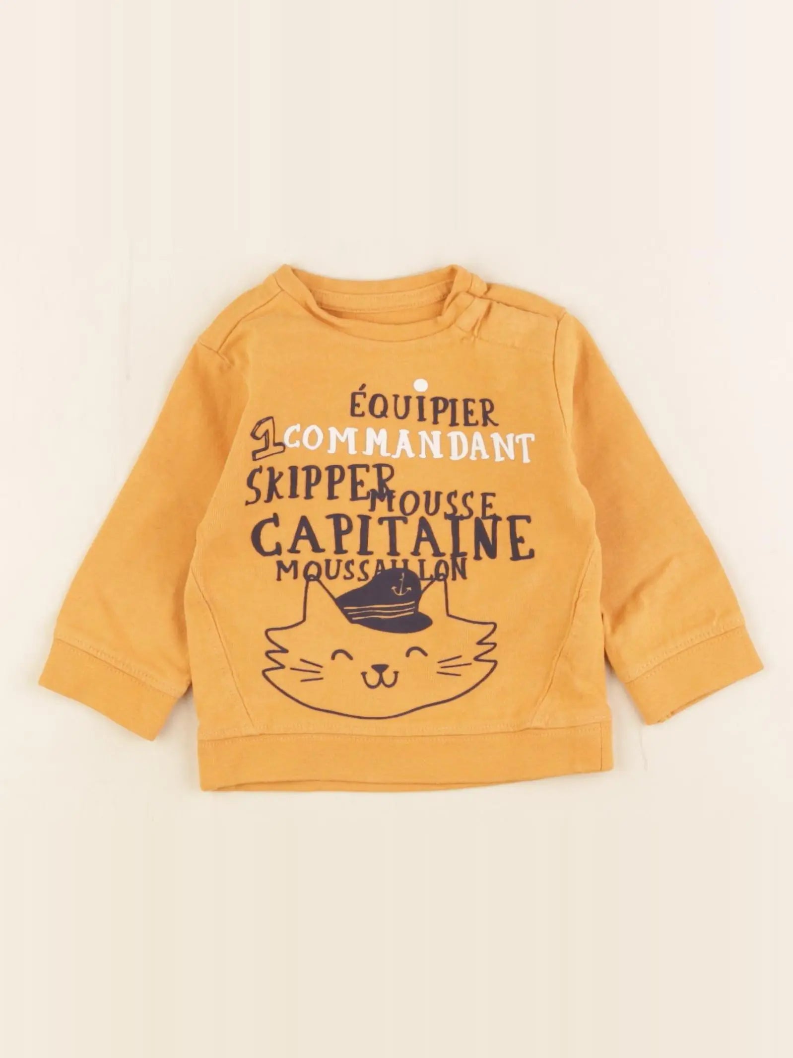 Vertbaudet - sweat jaune - 3 mois