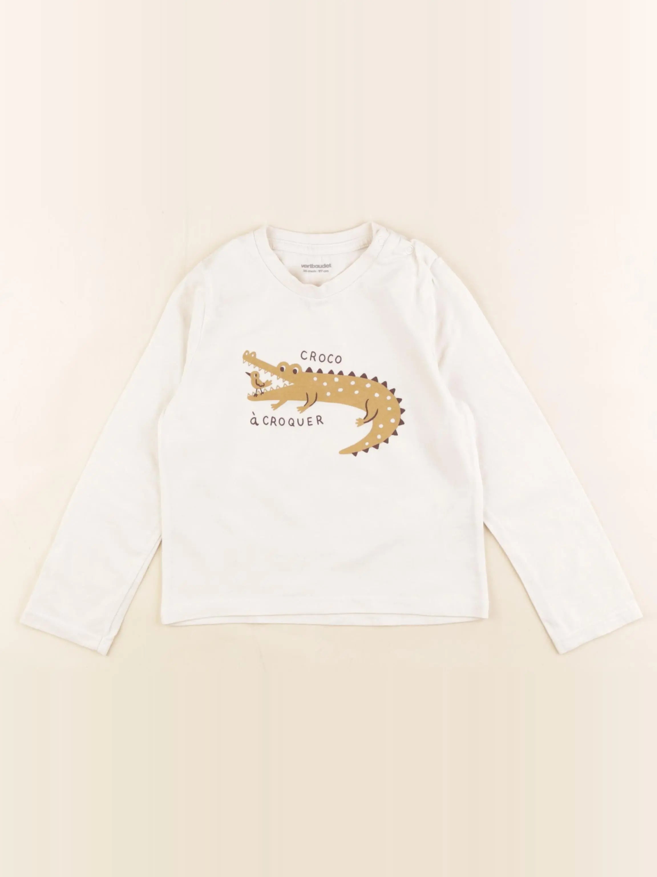 Vertbaudet - tee-shirt beige - 36 mois