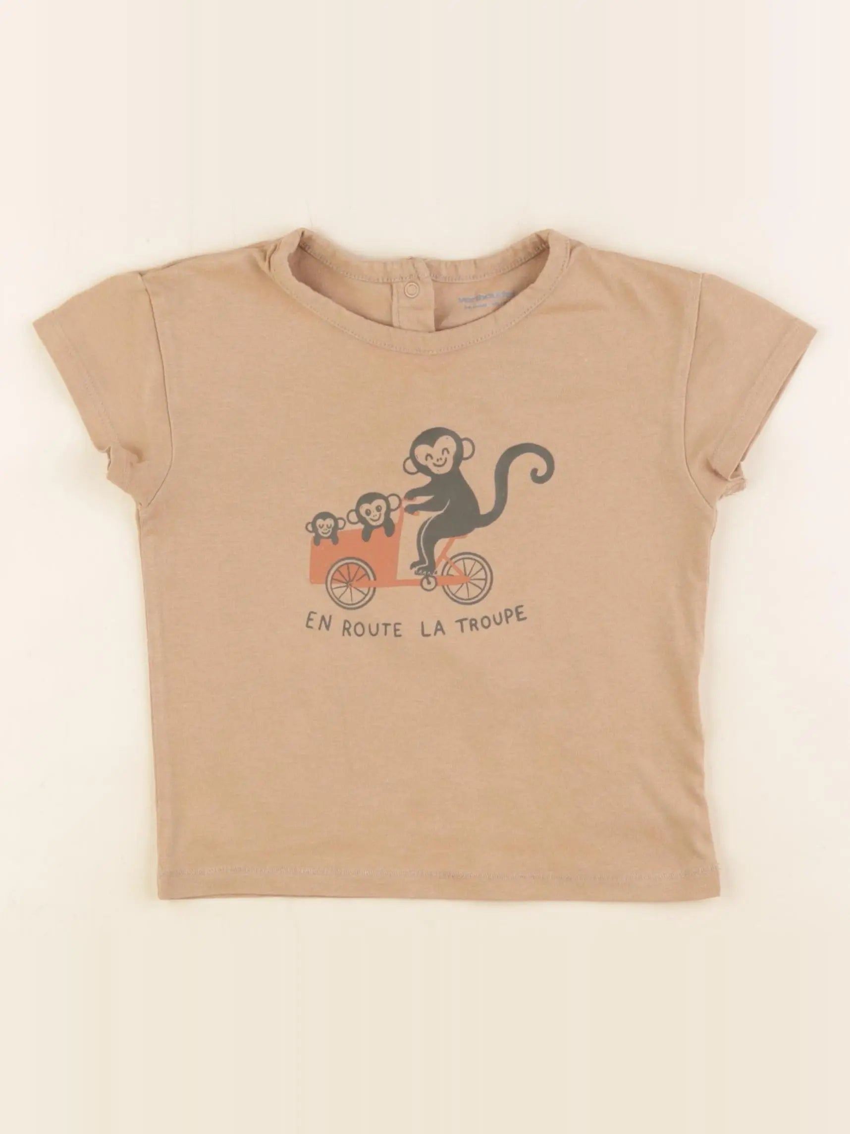 Vertbaudet - tee-shirt marron - 24 mois