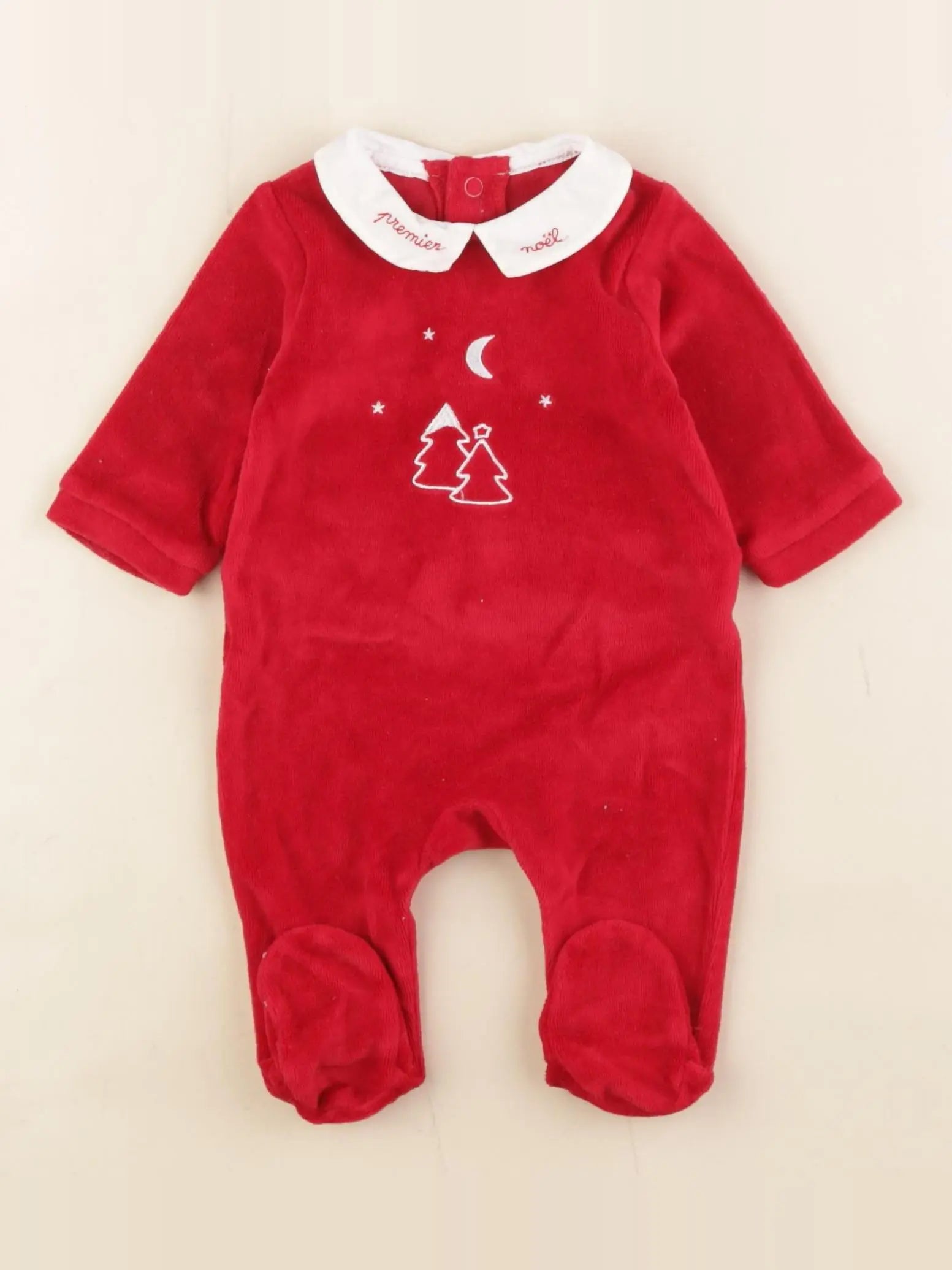 Jacadi - pyjama velours rouge - 1 mois