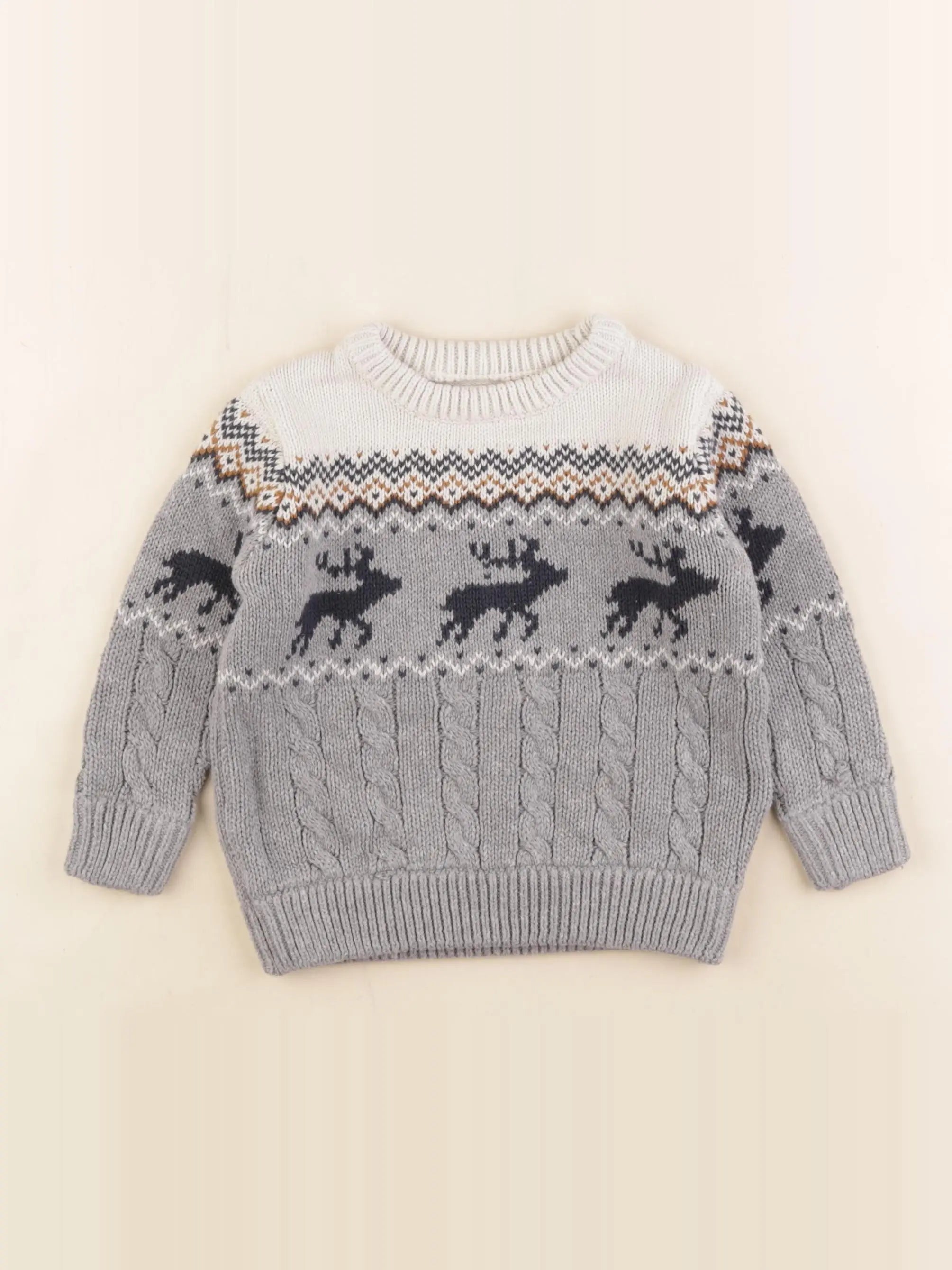 Vertbaudet - pull gris - 2 ans