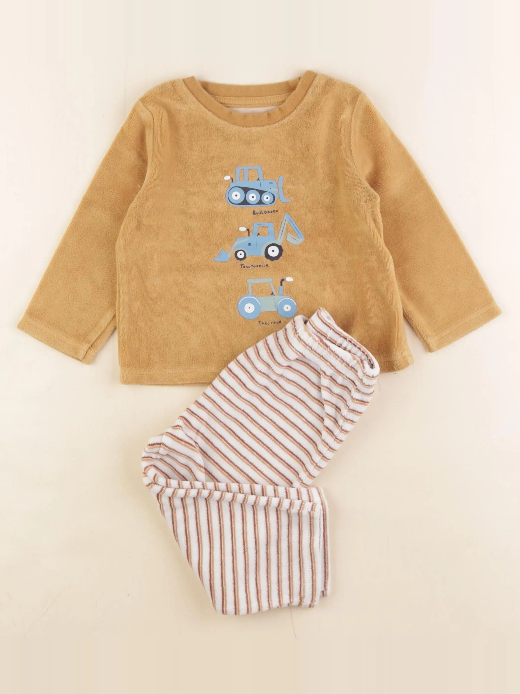 Vertbaudet - pyjama velours marron - 2 ans