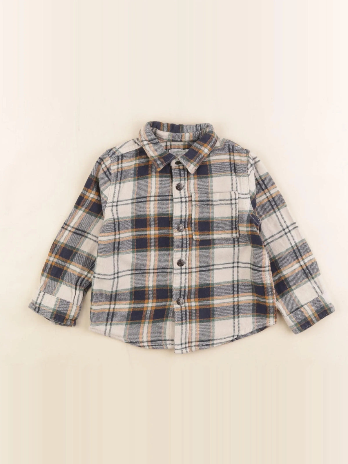 Vertbaudet - chemise marron, beige - 2 ans