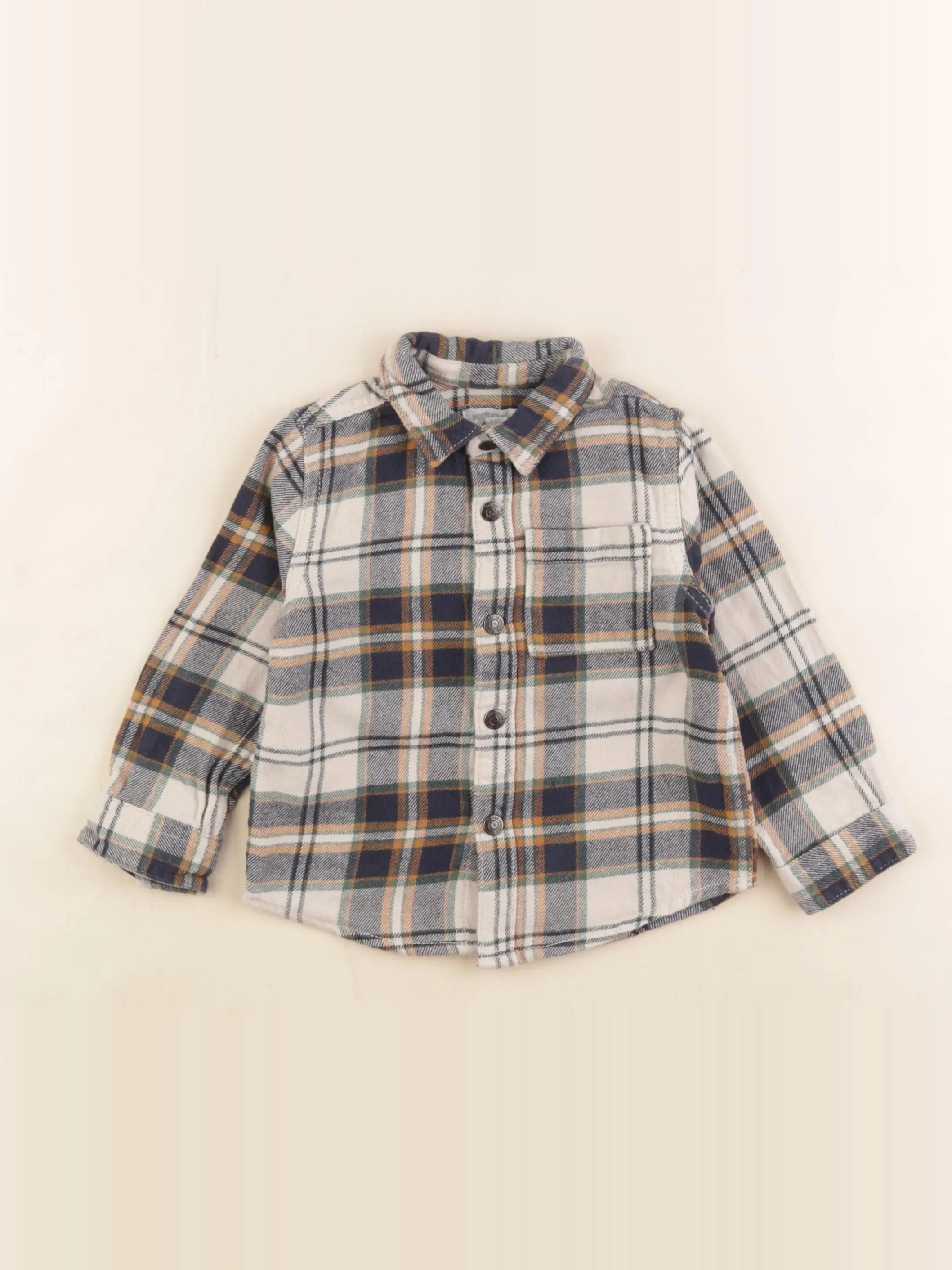 Vertbaudet - chemise marron, beige - 2 ans