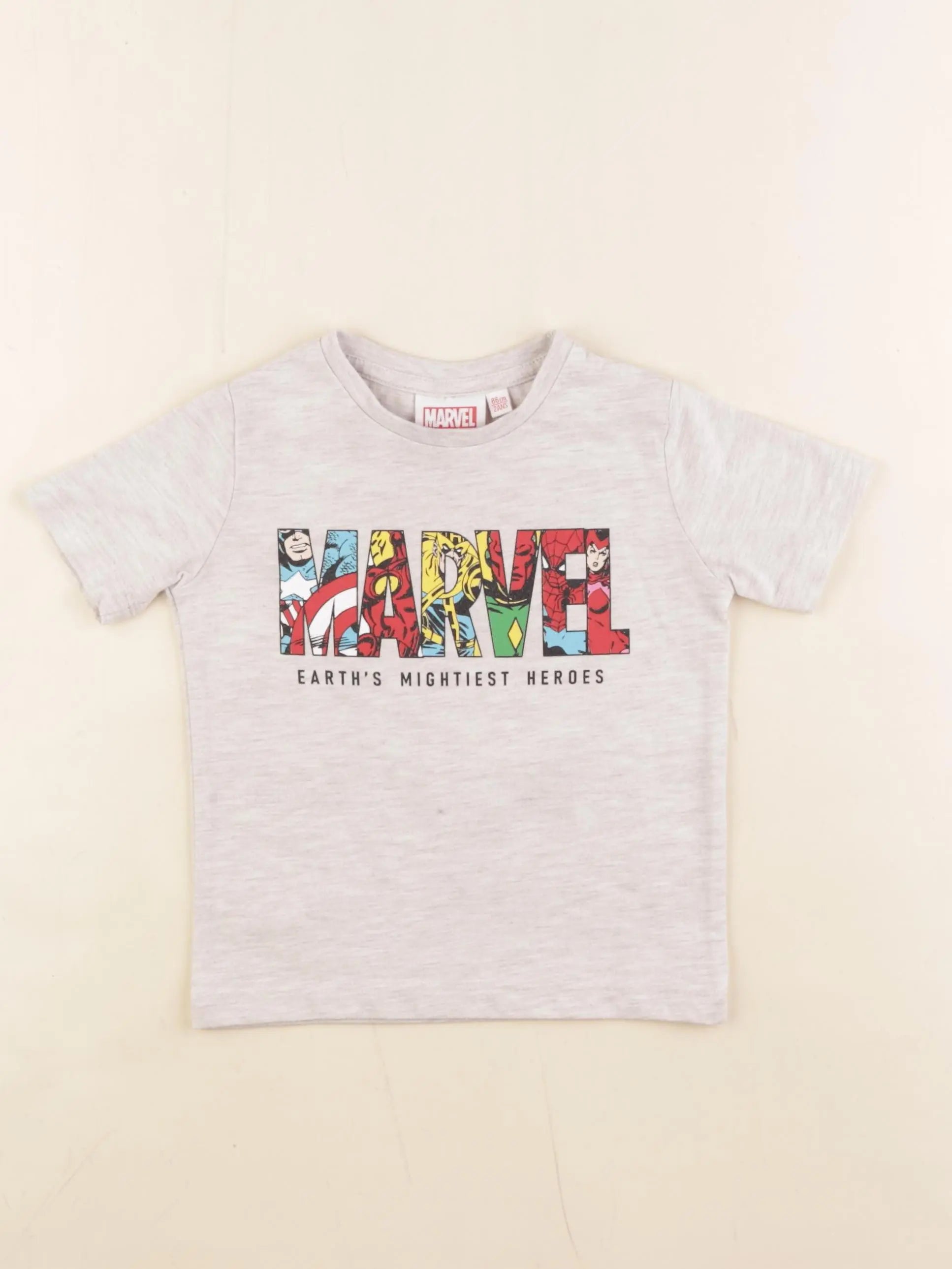 Vertbaudet - tee-shirt imprimé au dos gris - 2 ans