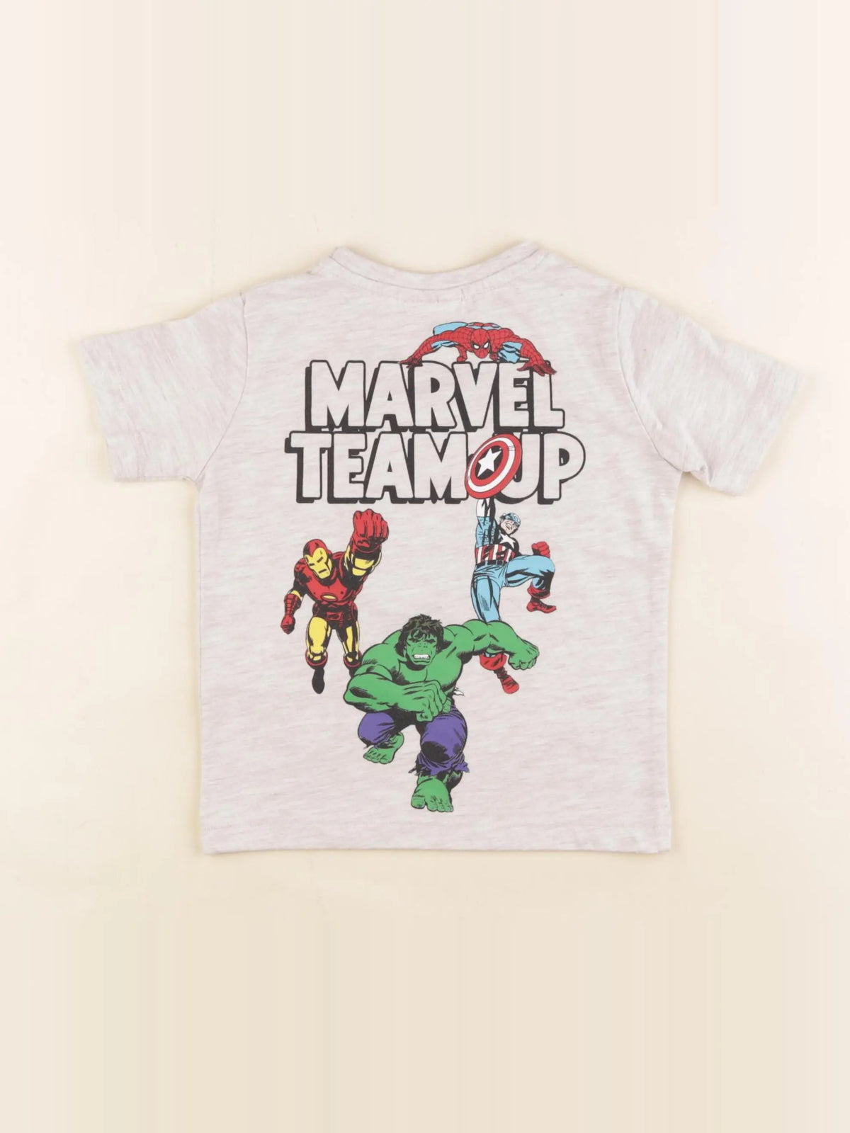 Vertbaudet - tee-shirt imprimé au dos gris - 2 ans