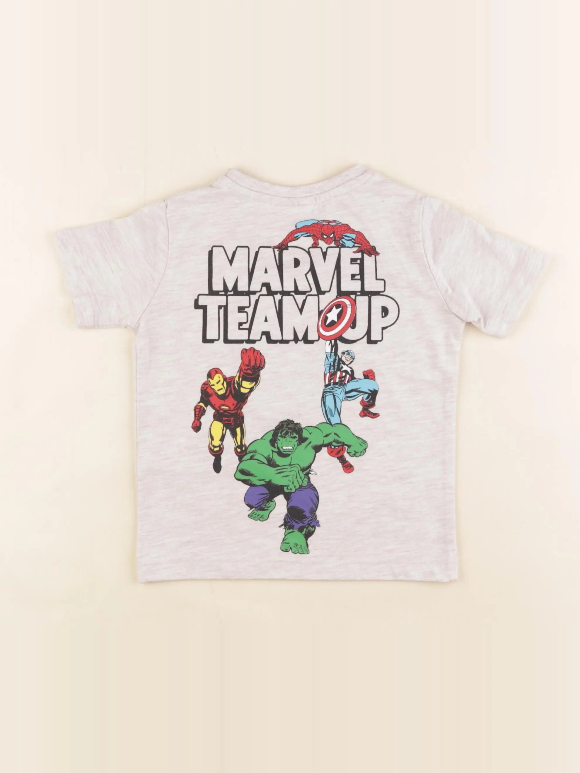 Vertbaudet - tee-shirt imprimé au dos gris - 2 ans