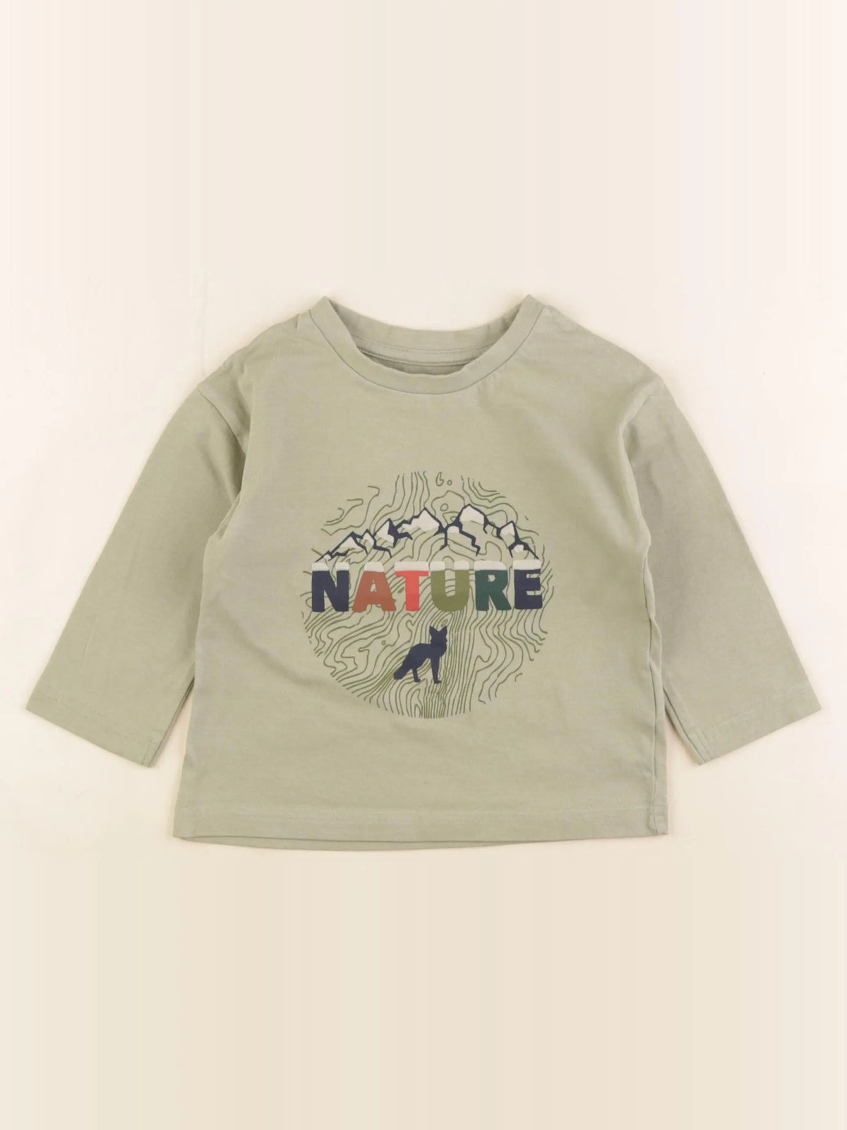 Vertbaudet - tee-shirt vert - 2 ans