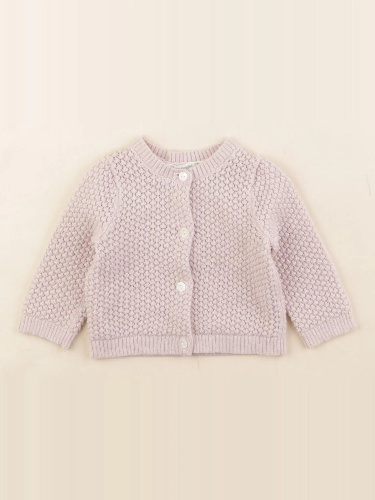 Bonpoint - gilet argent, rose - 6 mois