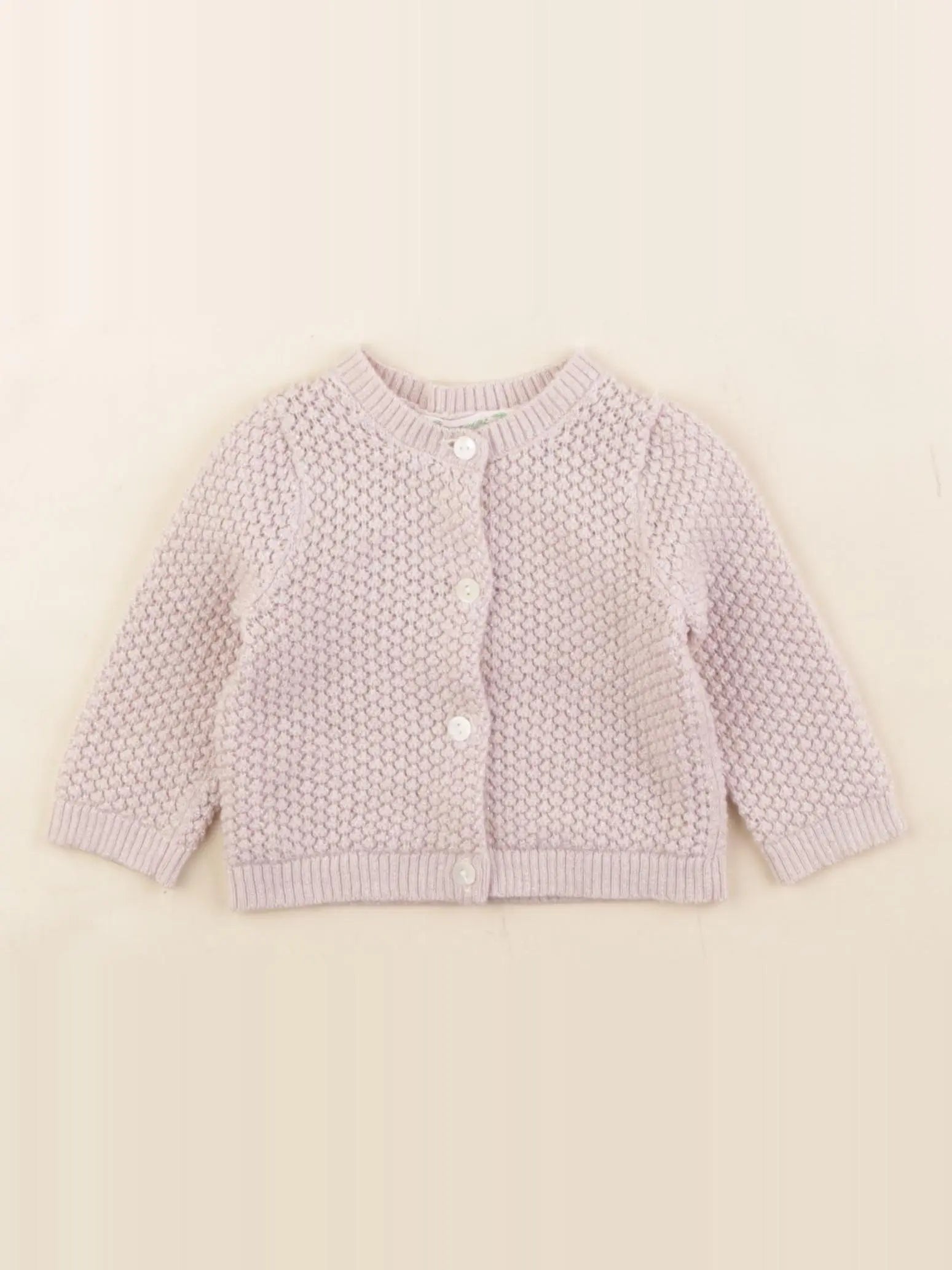 Bonpoint - gilet argent, rose - 6 mois