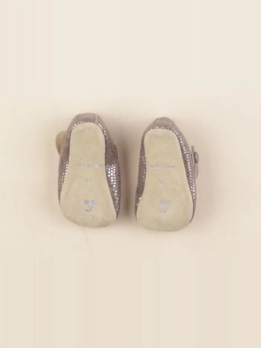 Bonpoint - chaussons argent, gris - pointure 16