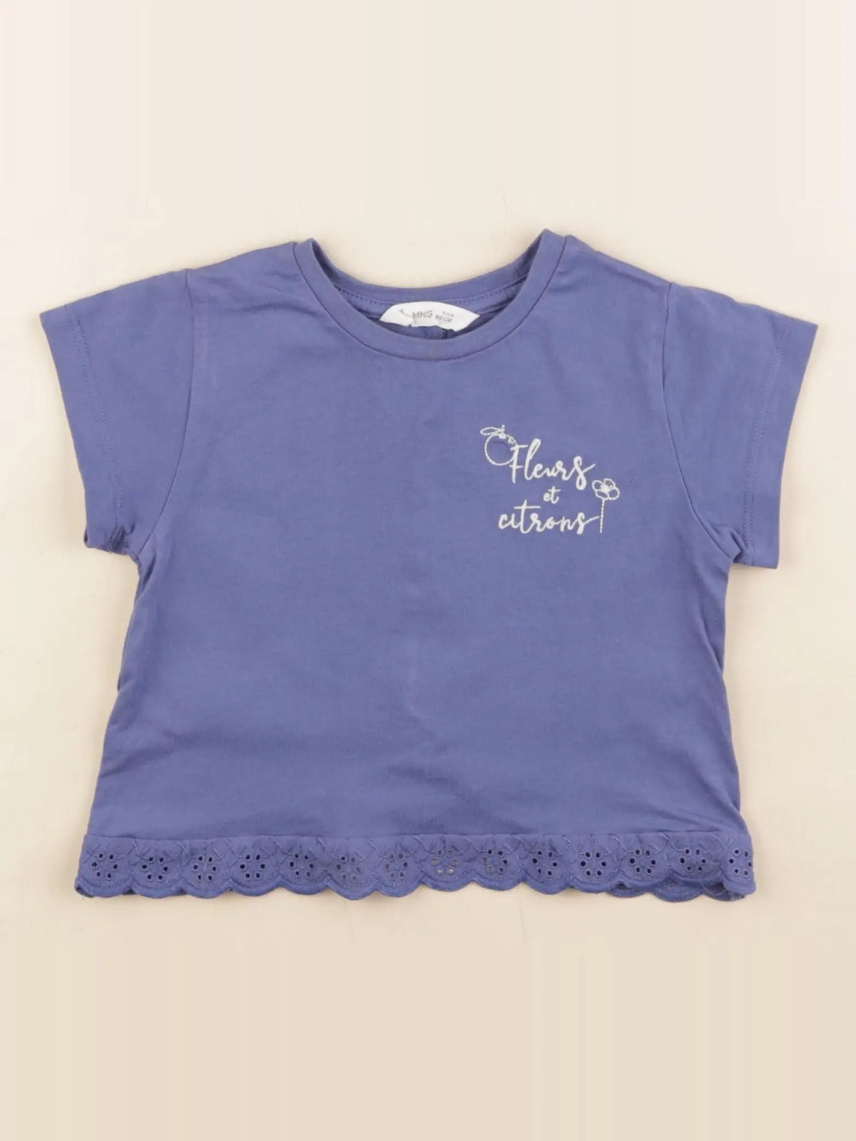 Mango - tee-shirt bleu - 9/12 mois
