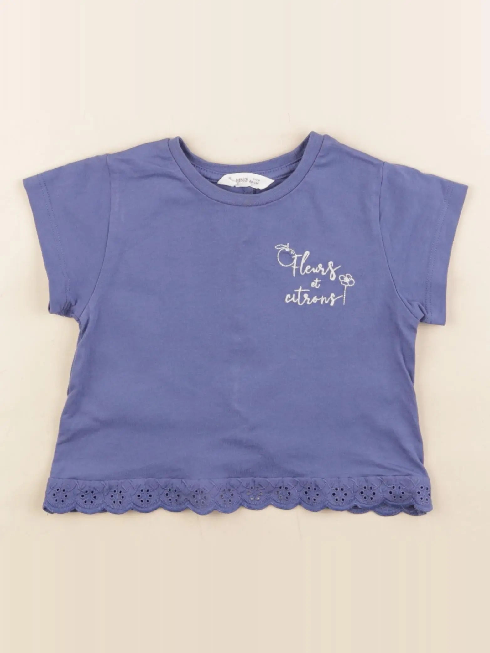 Mango - tee-shirt bleu - 9/12 mois