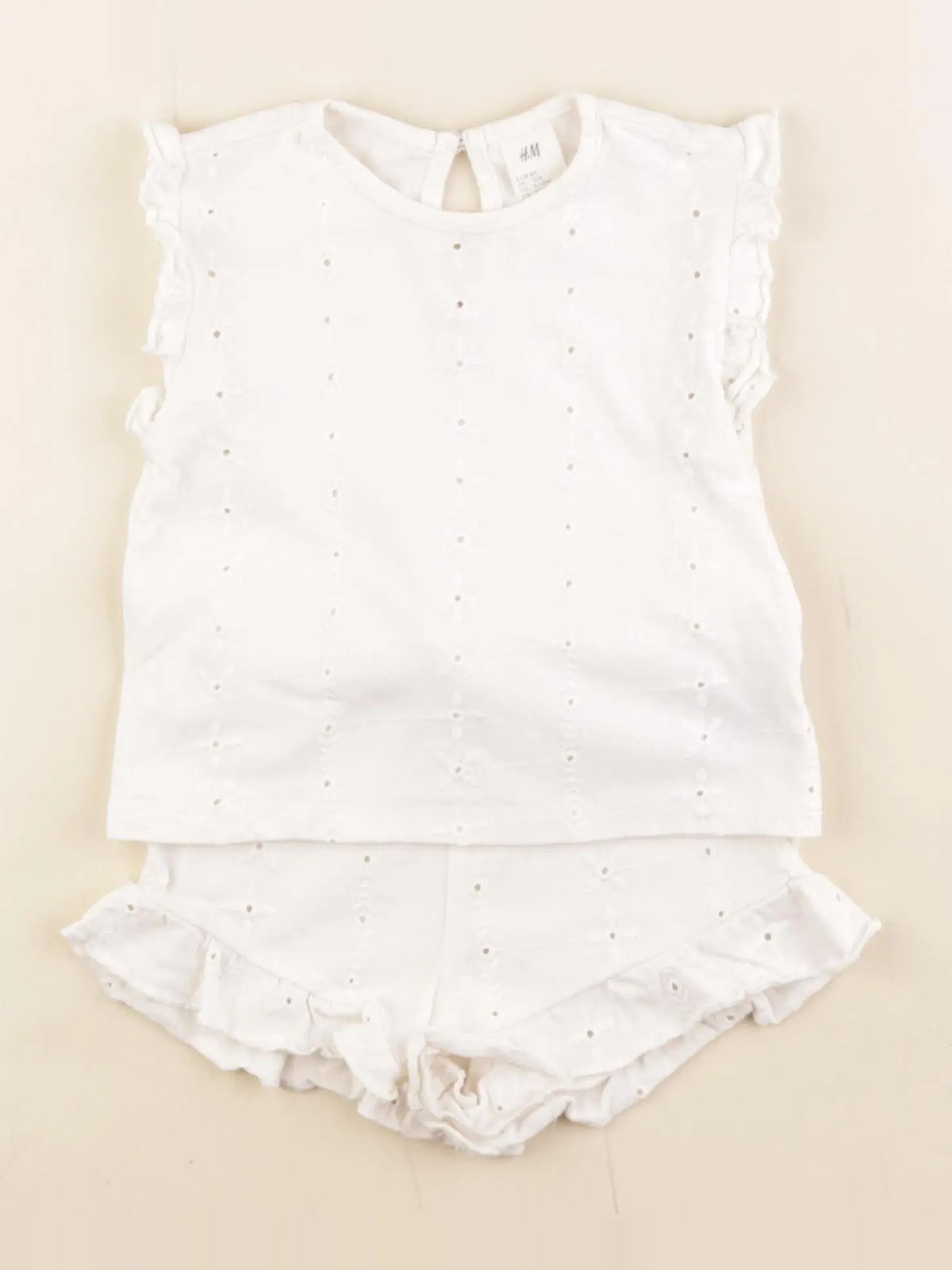 H&M - ensemble blanc - 9/12 mois