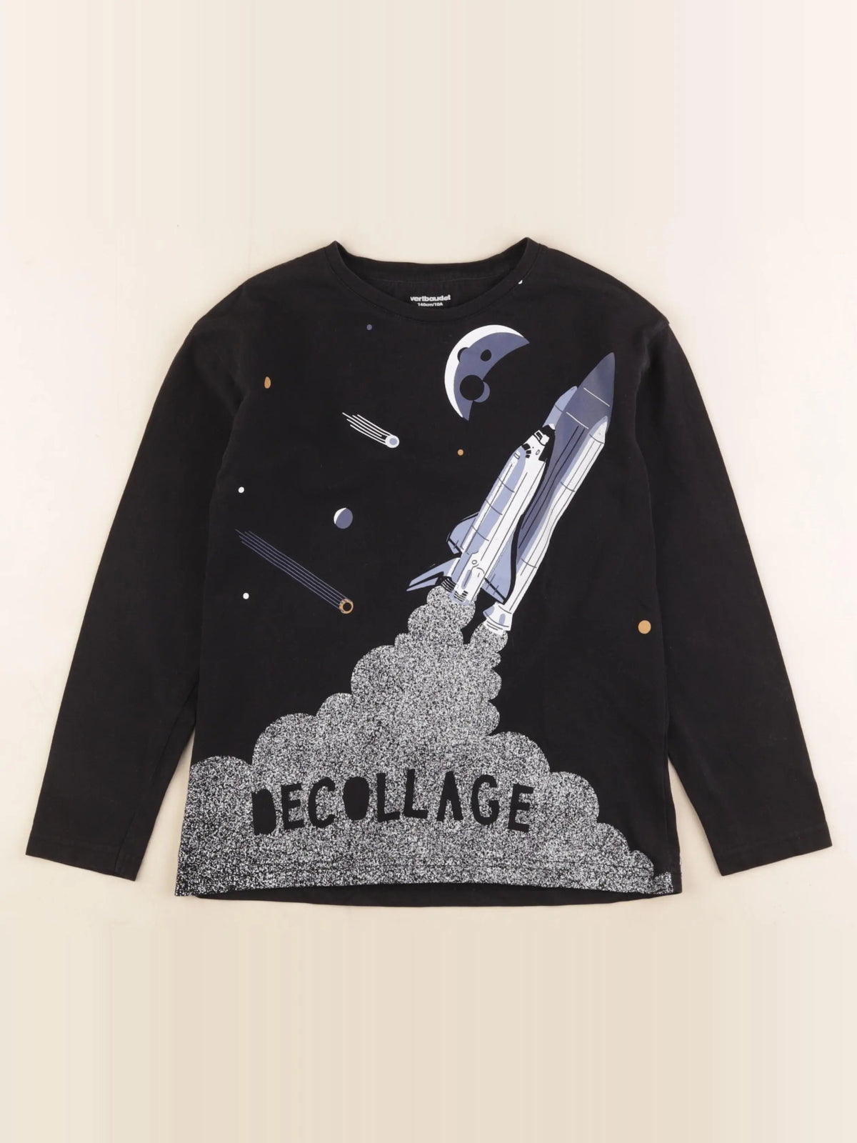 Vertbaudet - tee-shirt noir - 10 ans