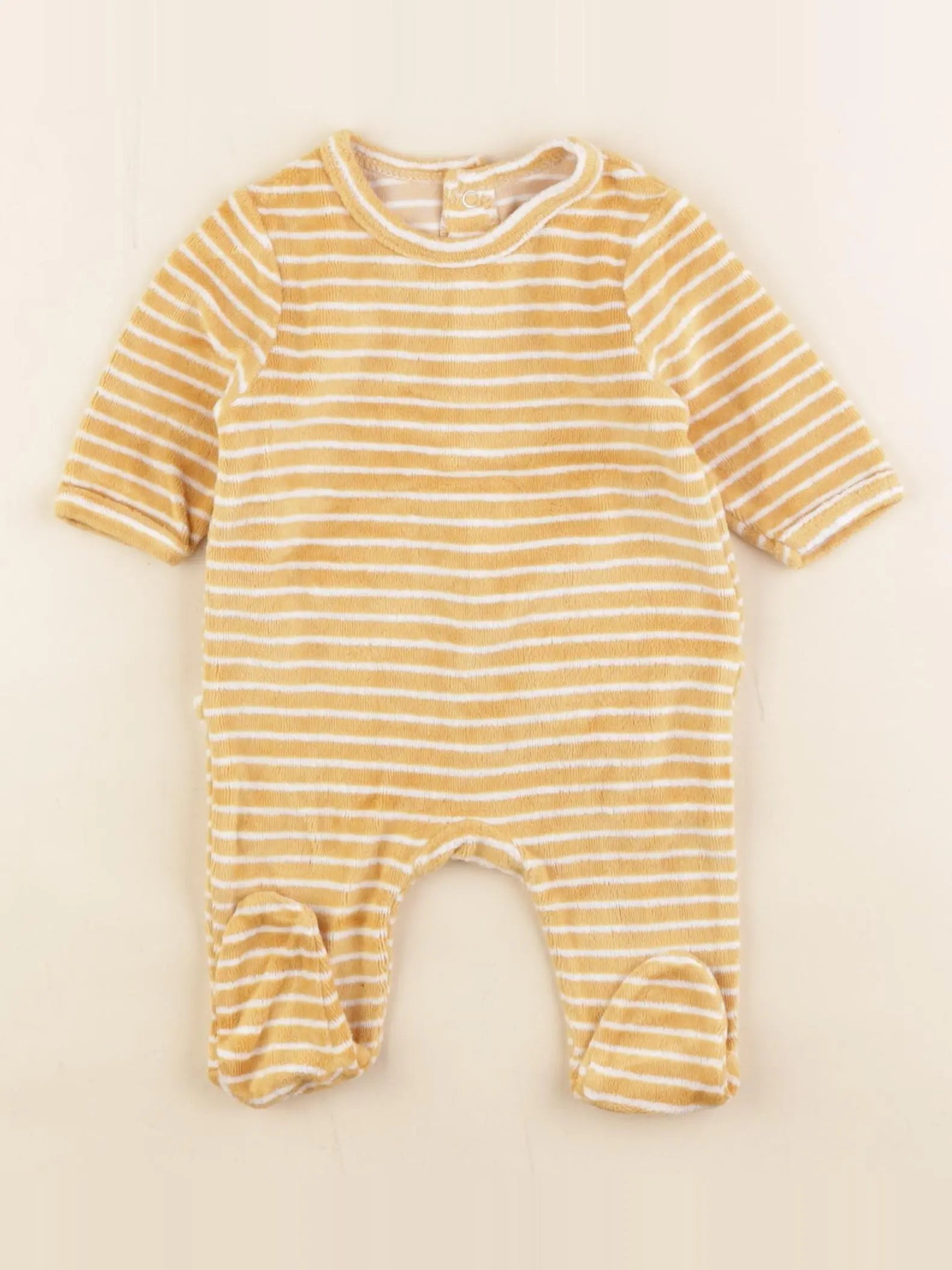 Vertbaudet - pyjama velours jaune - 1 mois