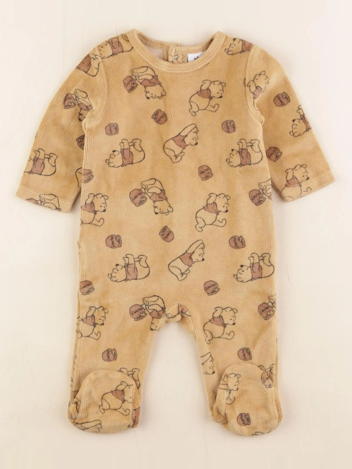 Vertbaudet - pyjama velours marron - 3 mois