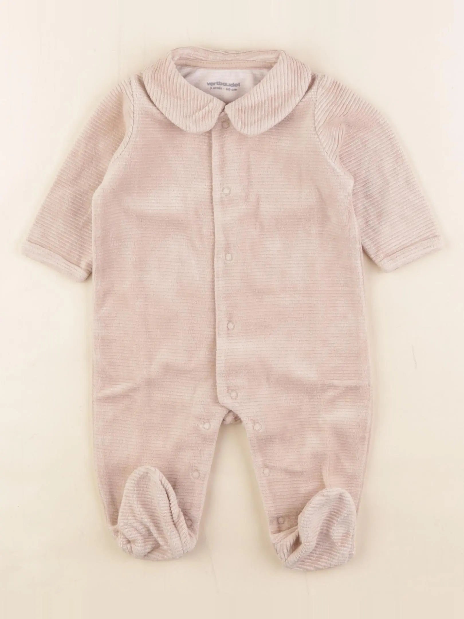 Vertbaudet - pyjama velours marron - 3 mois