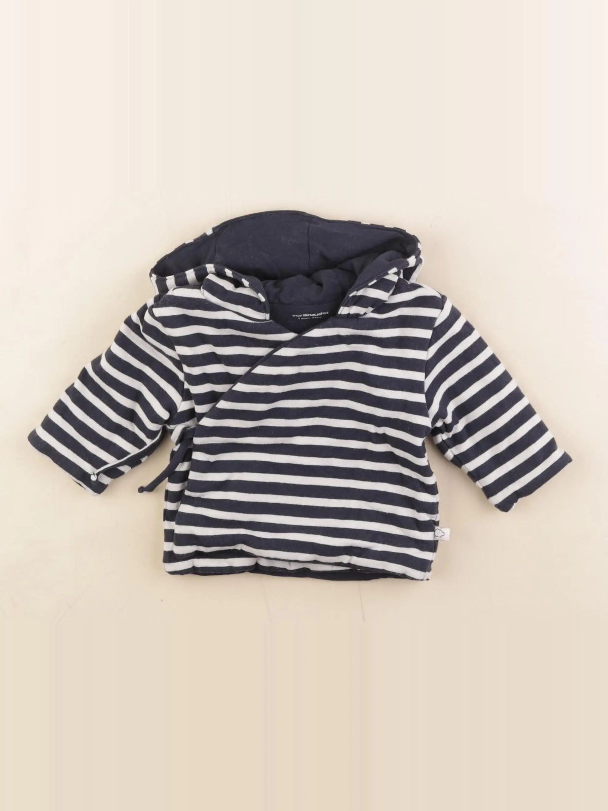 Vertbaudet - veste bleu, blanc - 1 mois