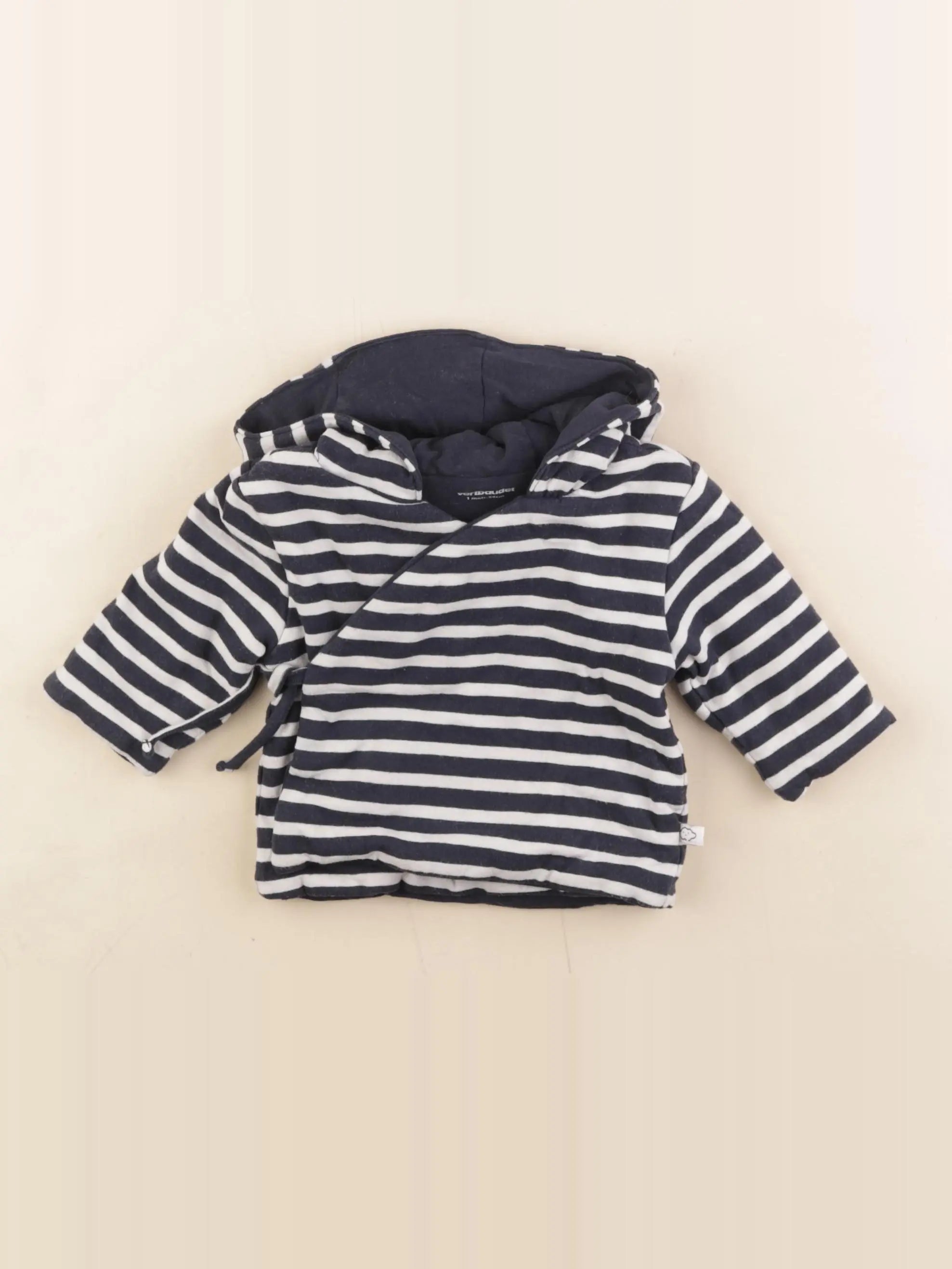 Vertbaudet - veste bleu, blanc - 1 mois