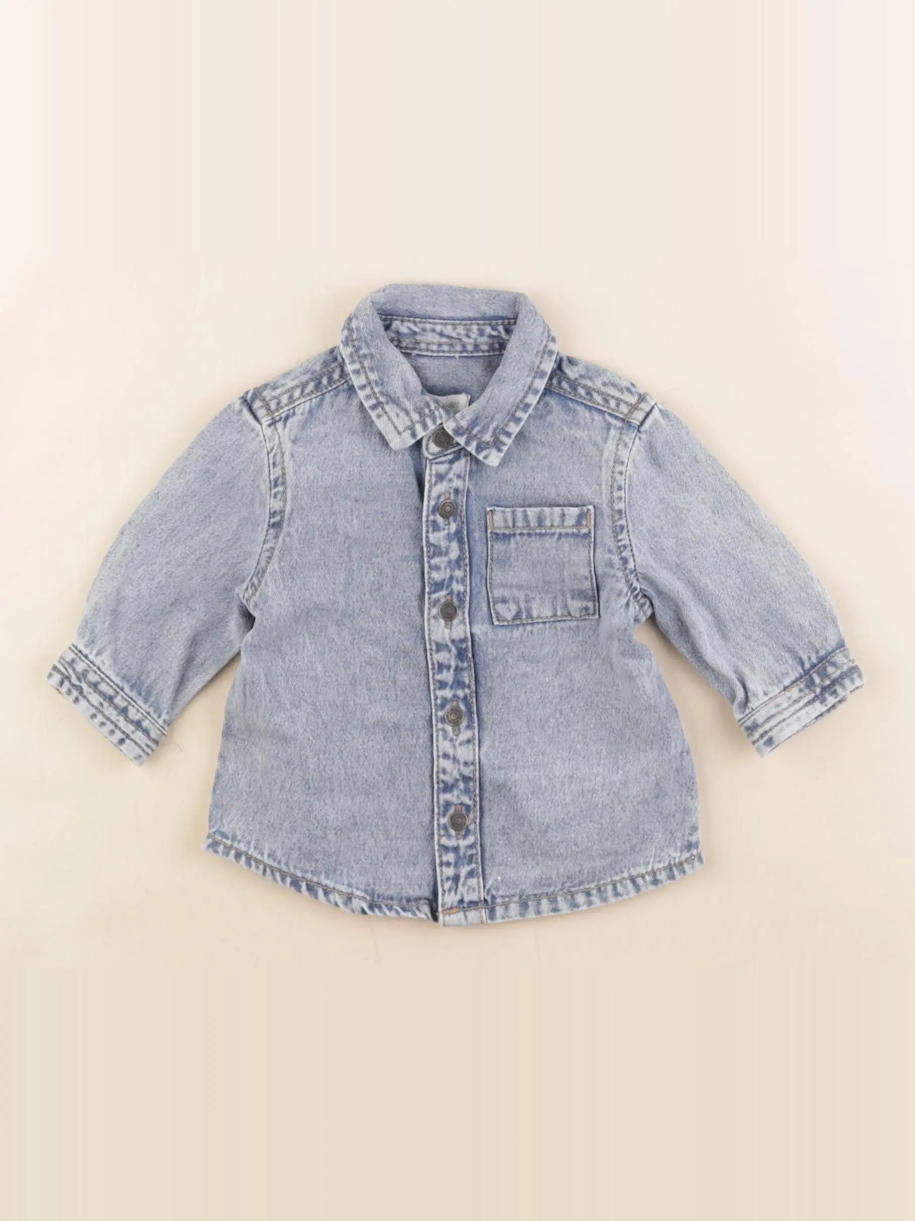 Vertbaudet - chemise bleu - 3 mois