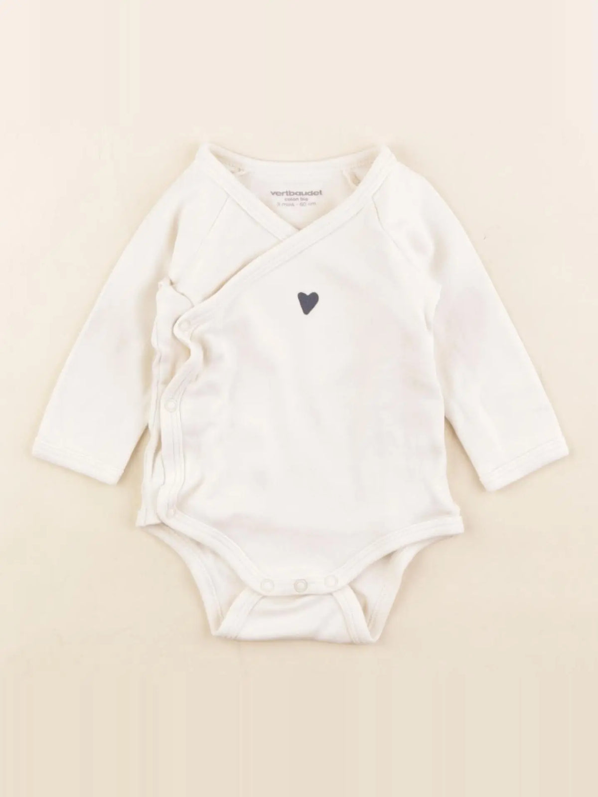 Vertbaudet - body beige - 3 mois