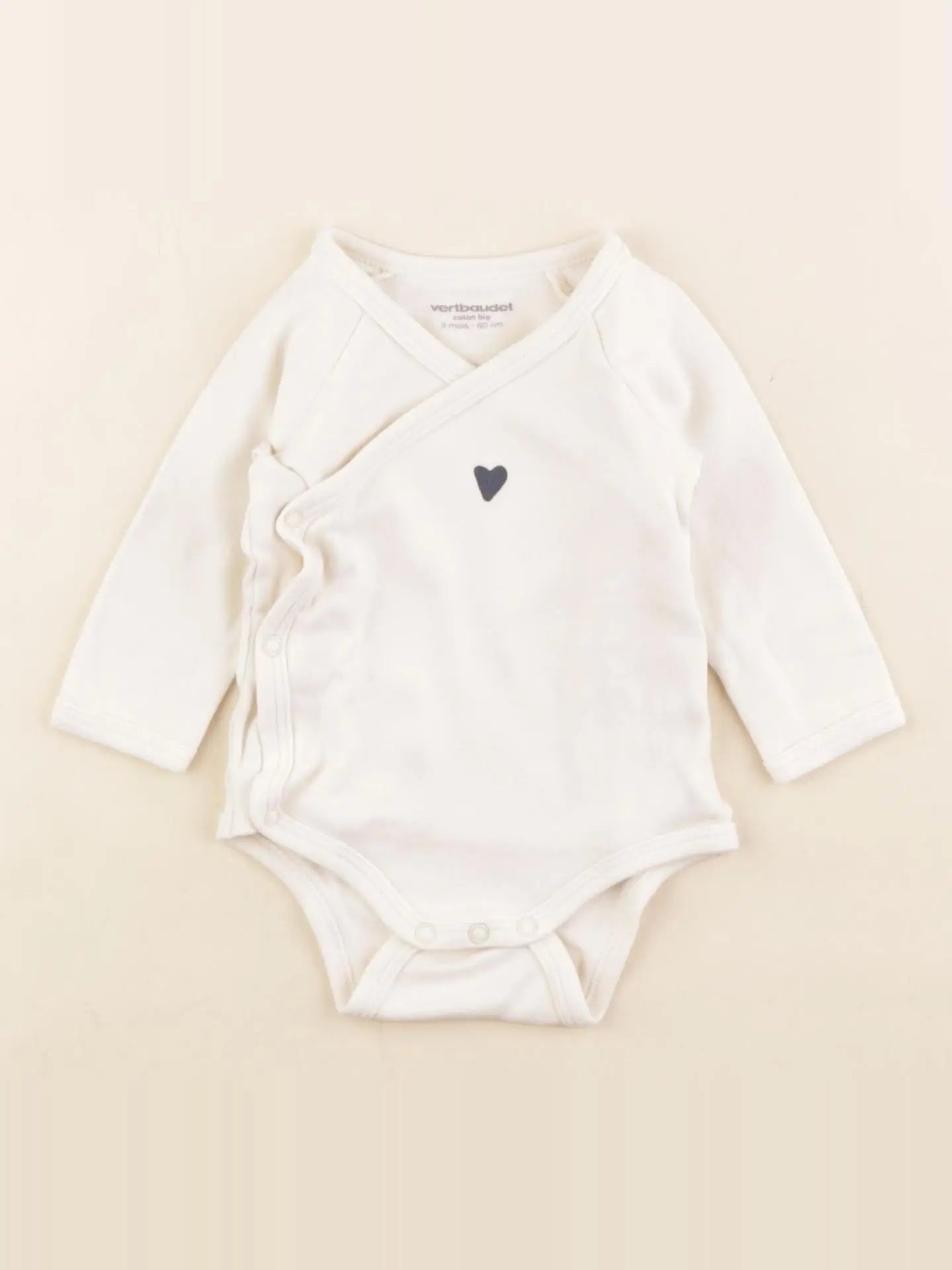 Vertbaudet - body beige - 3 mois