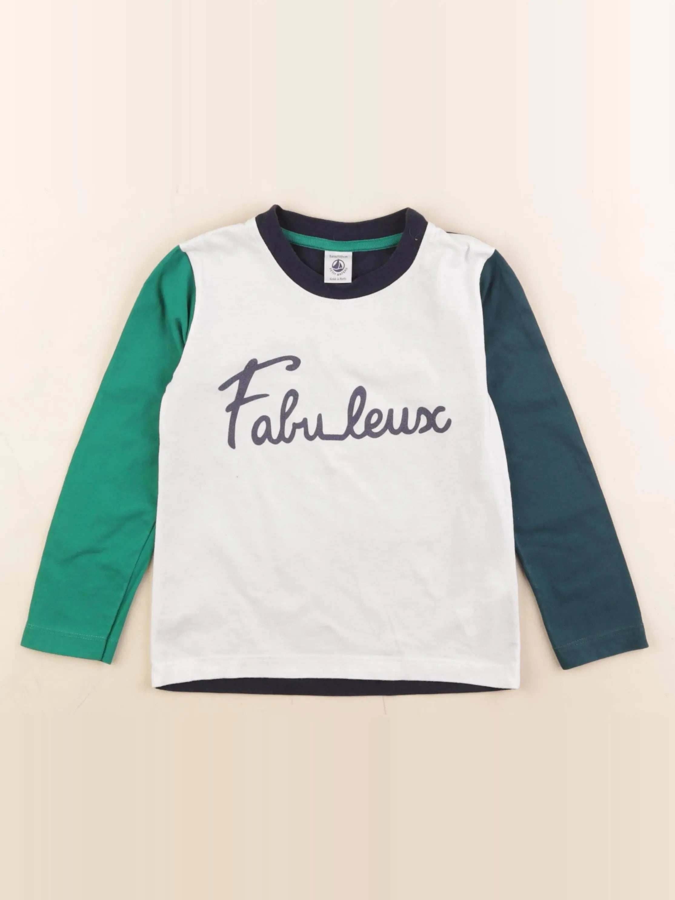 Petit Bateau - tee-shirt blanc, vert - 5 ans