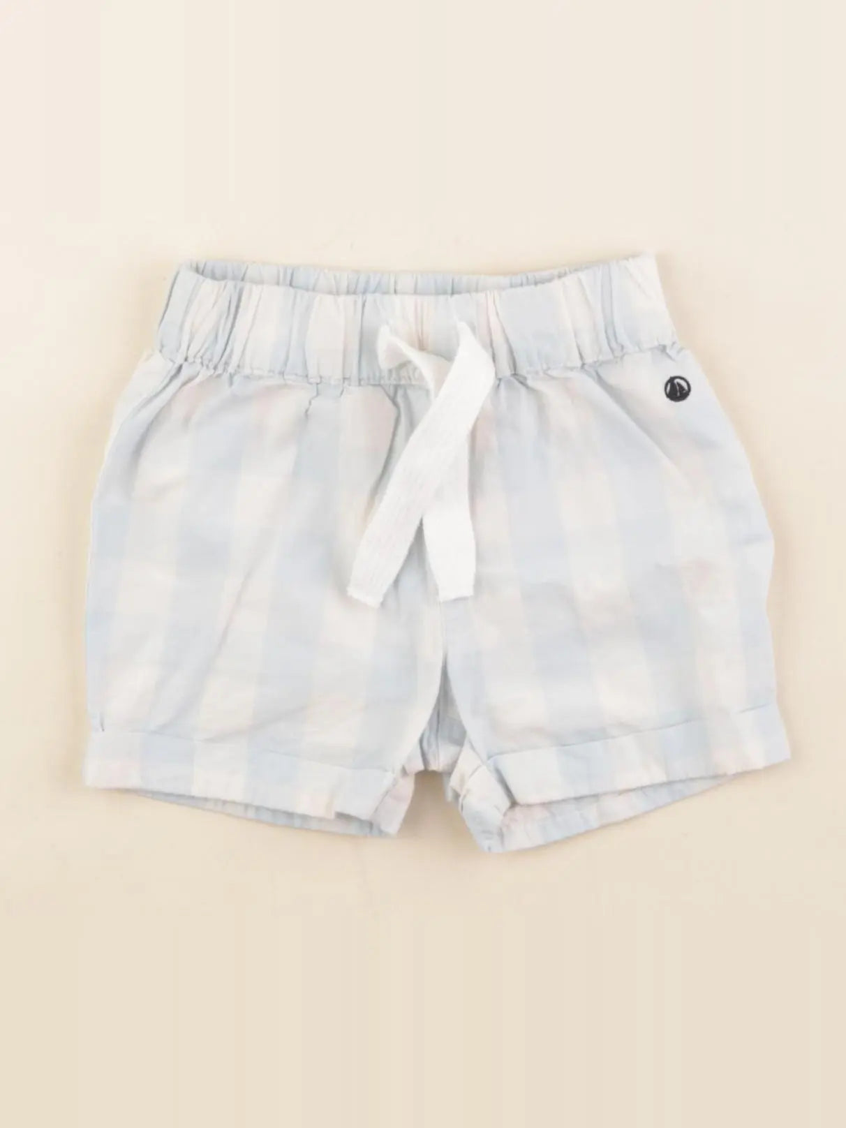 Petit Bateau - short bleu, blanc - 18 mois