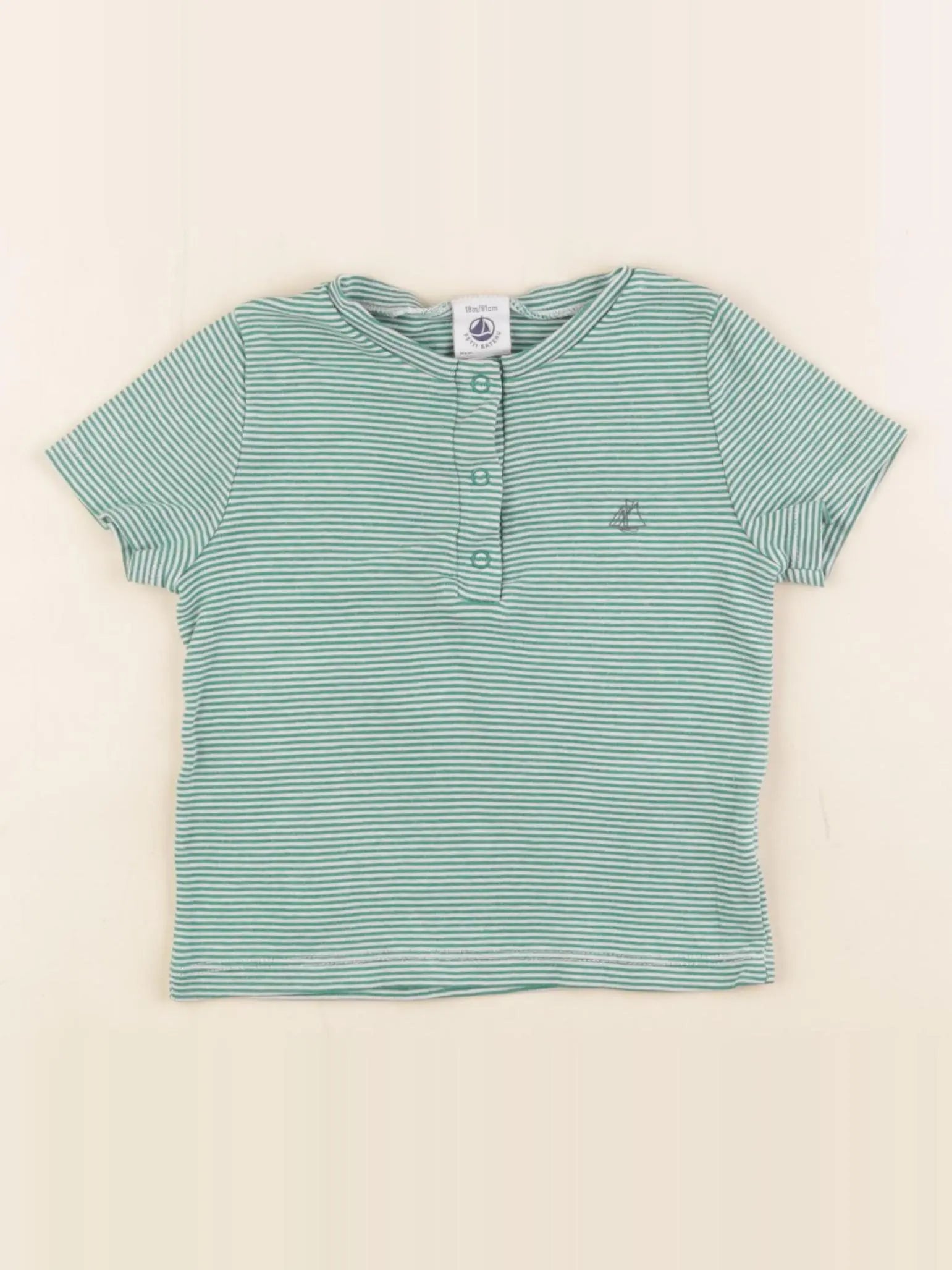 Petit Bateau - tee-shirt vert - 18 mois