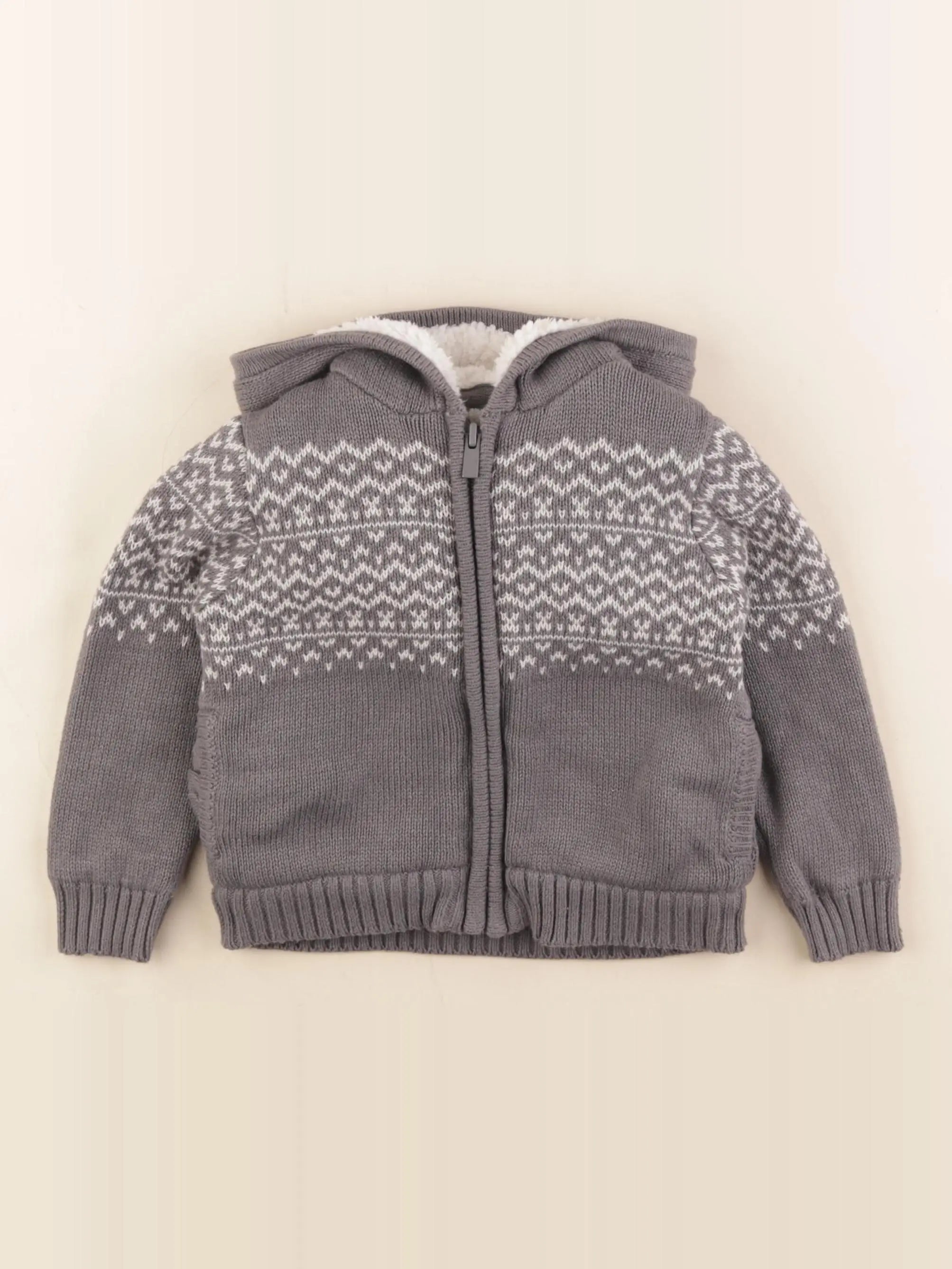 Vertbaudet - gilet gris - 2 ans
