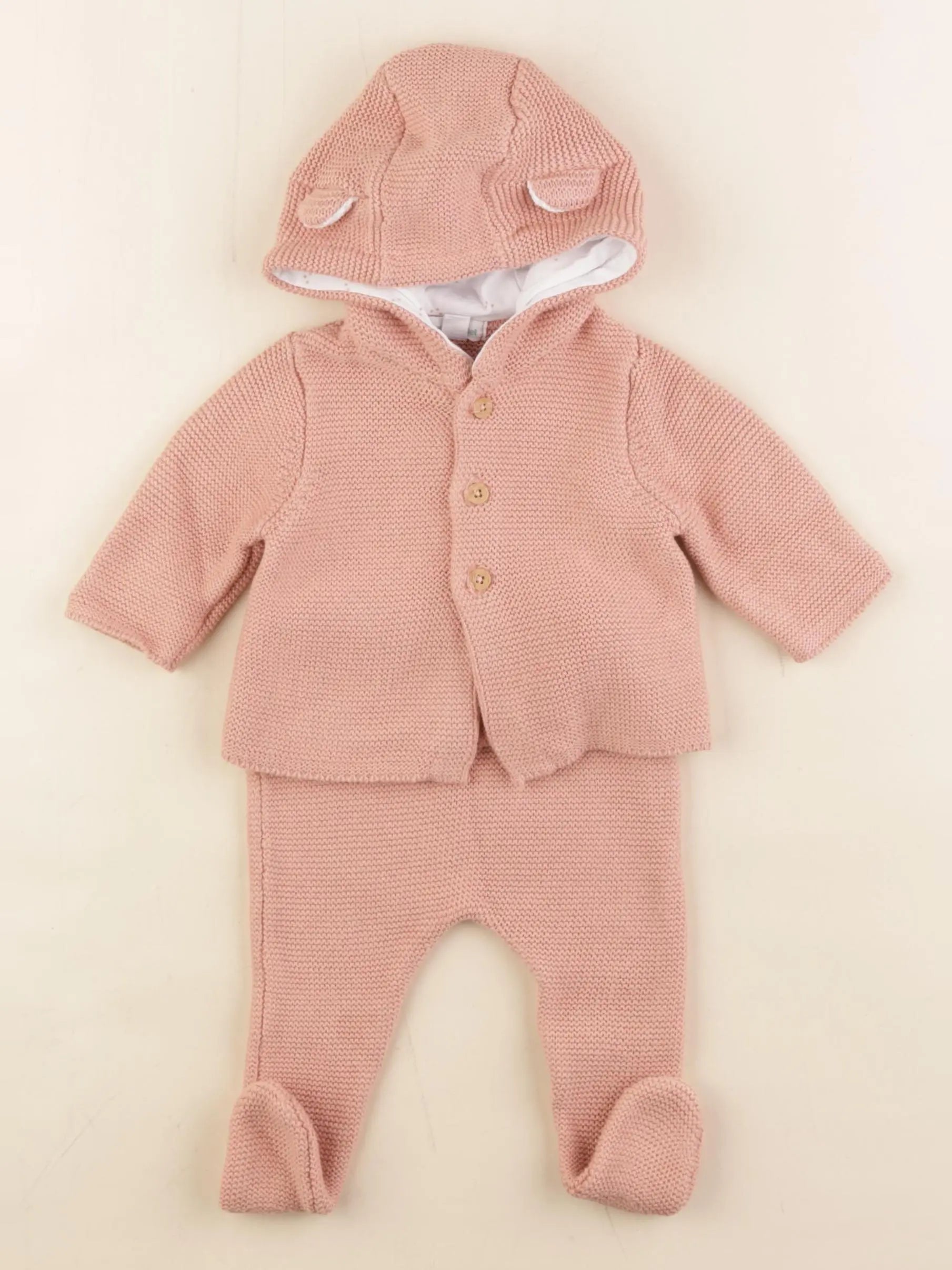 Vertbaudet - ensemble rose - 1 mois