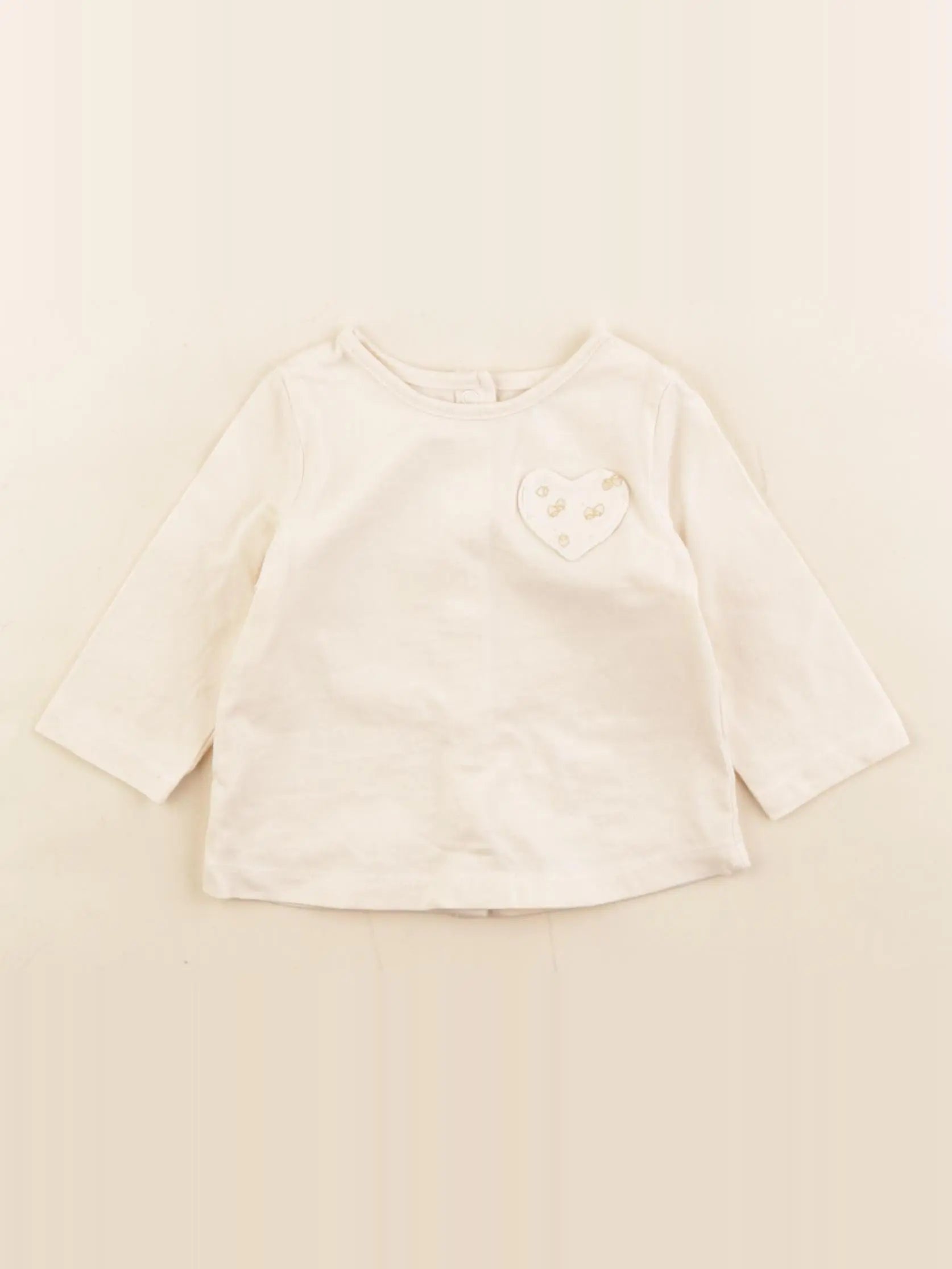 Vertbaudet - tee-shirt beige - 3 mois