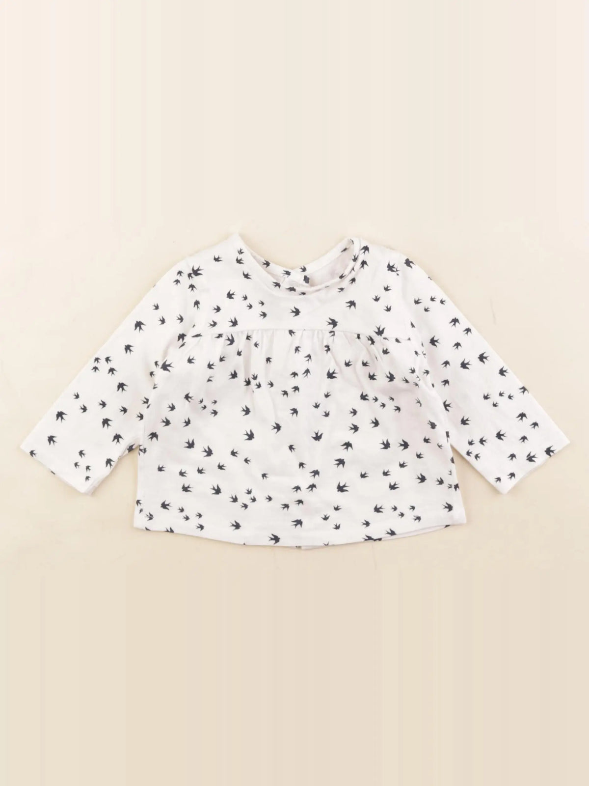 Vertbaudet - tee-shirt blanc, bleu - 3 mois