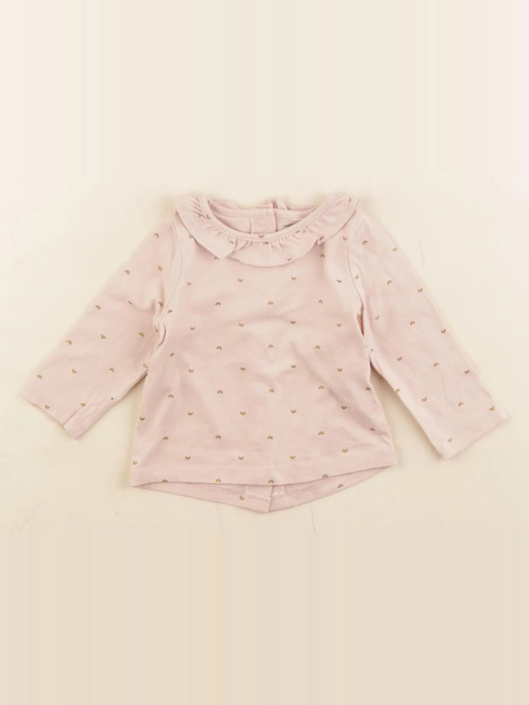 Vertbaudet - tee-shirt rose, or - 3 mois