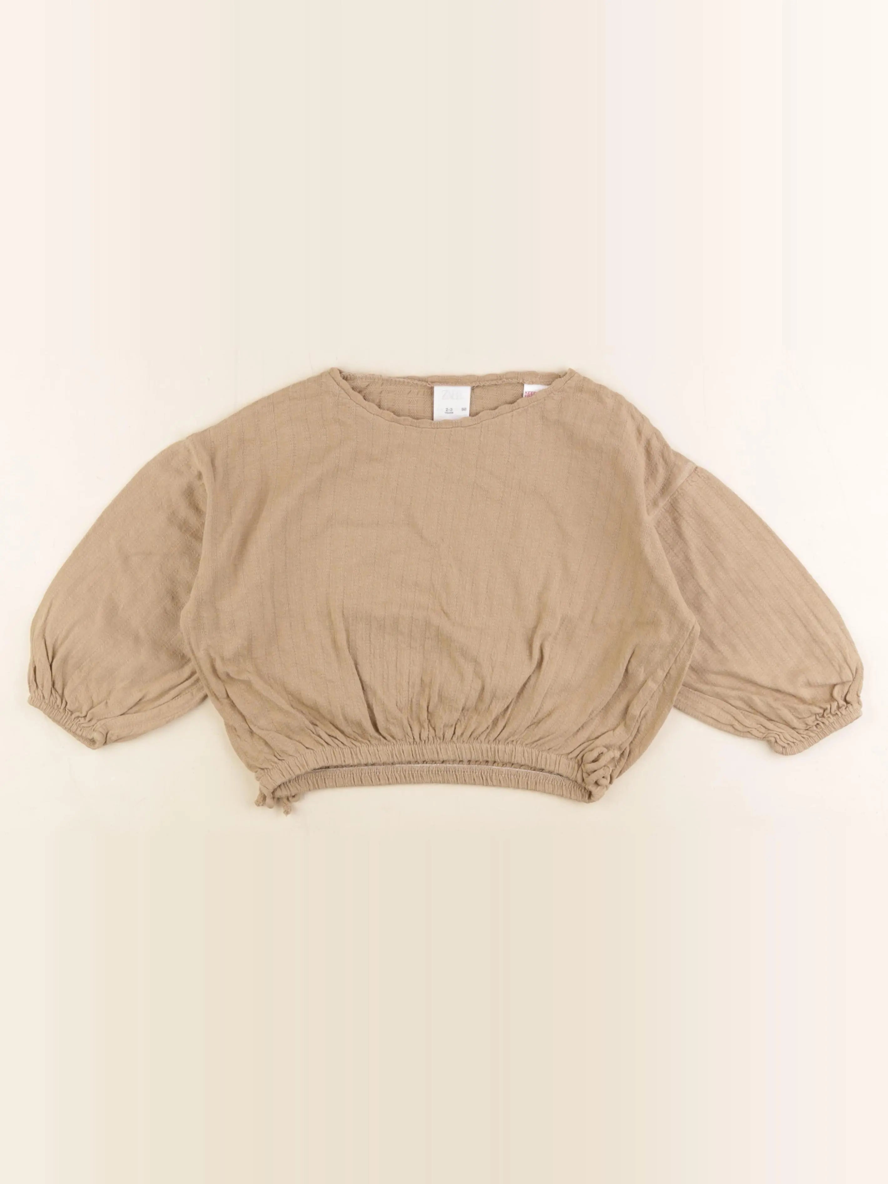 Zara - tee-shirt marron - 2/3 ans