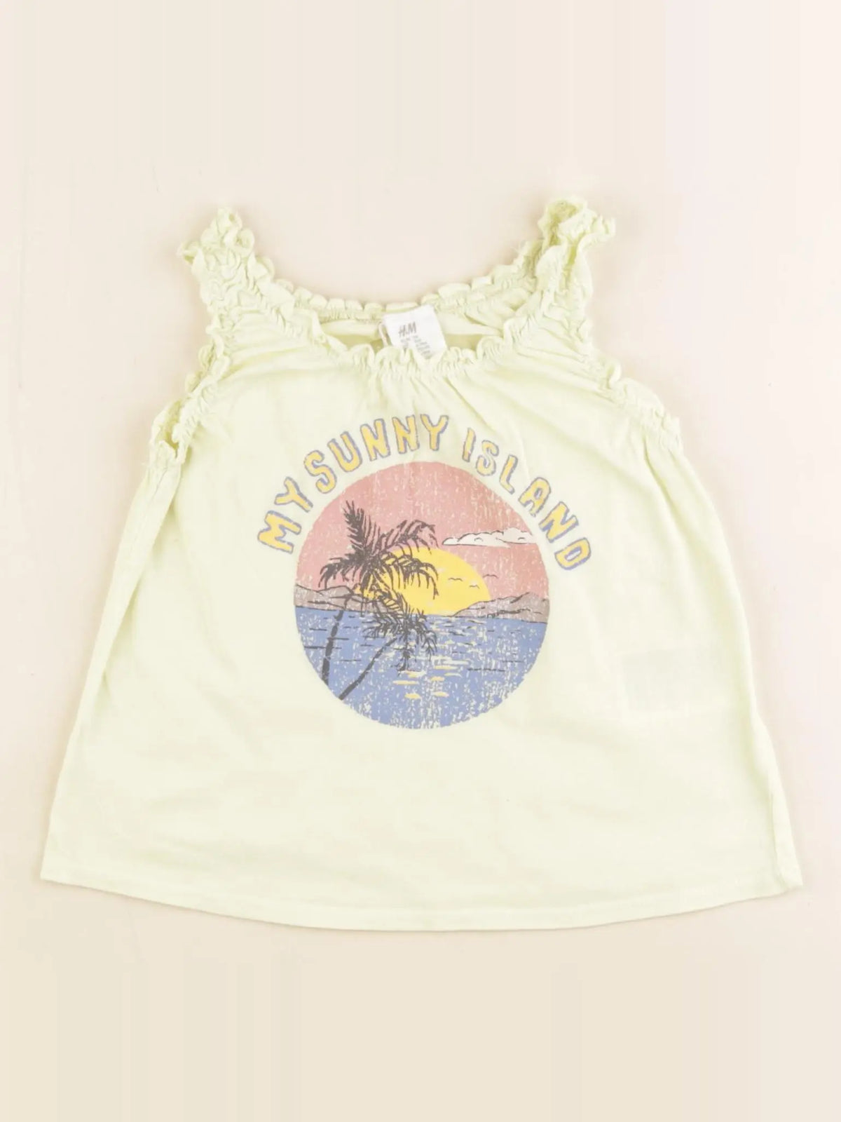 H&M - débardeur jaune - 6/9 mois