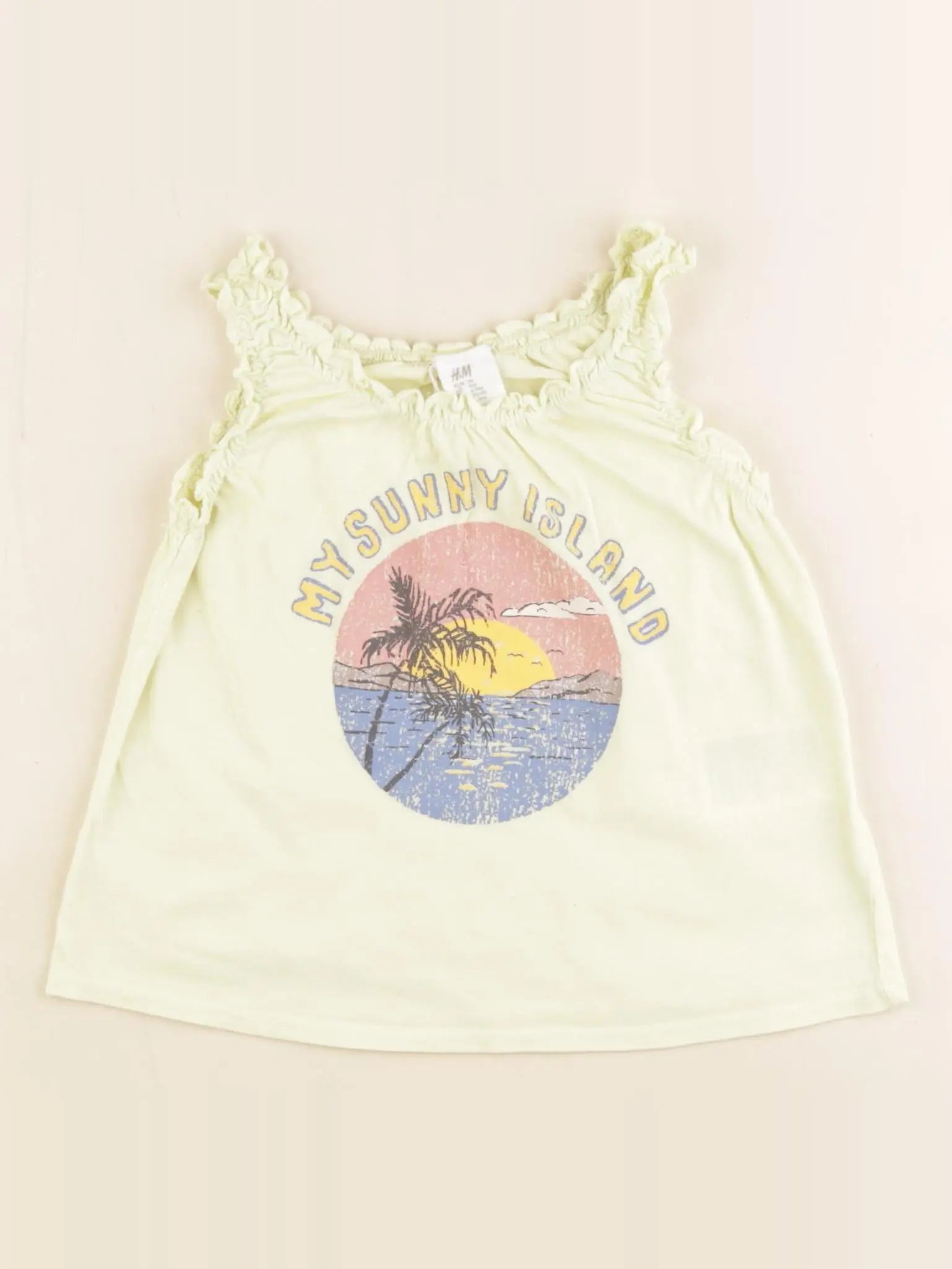 H&M - débardeur jaune - 6/9 mois