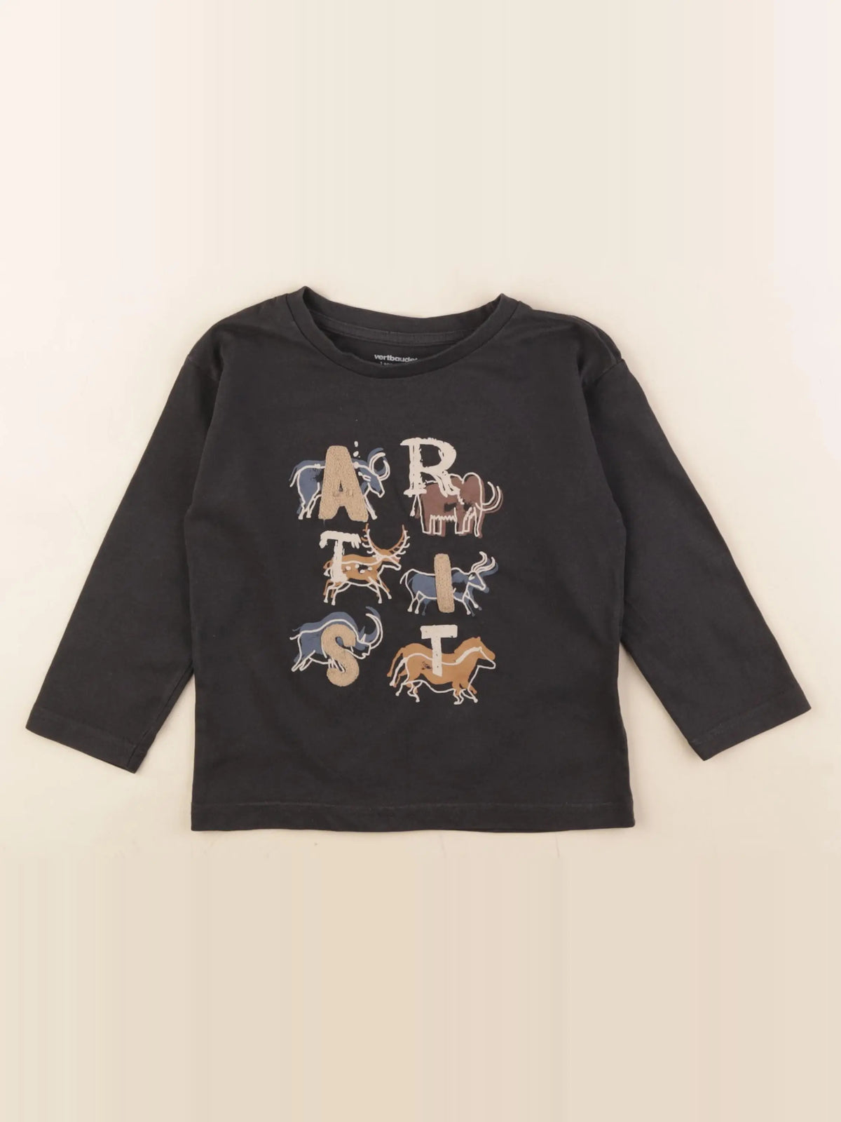 Vertbaudet - tee-shirt noir - 3 ans