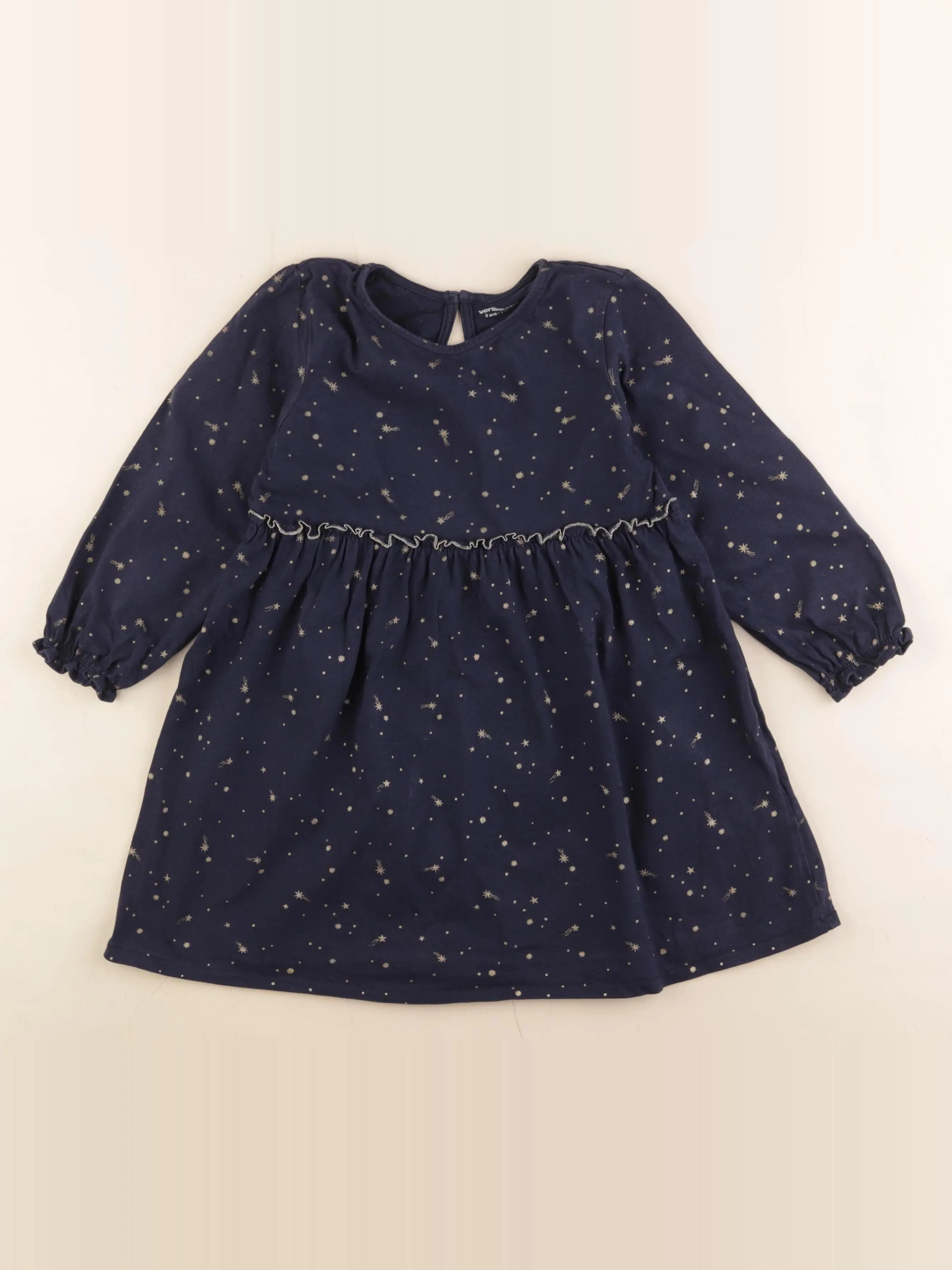 Vertbaudet - robe bleu, or - 5 ans