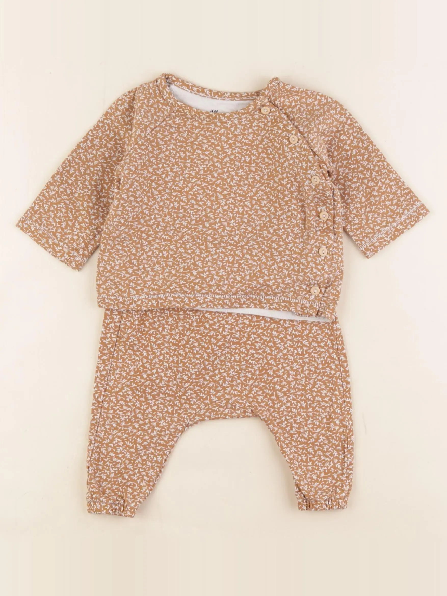 H&M - ensemble marron - 1/2 mois