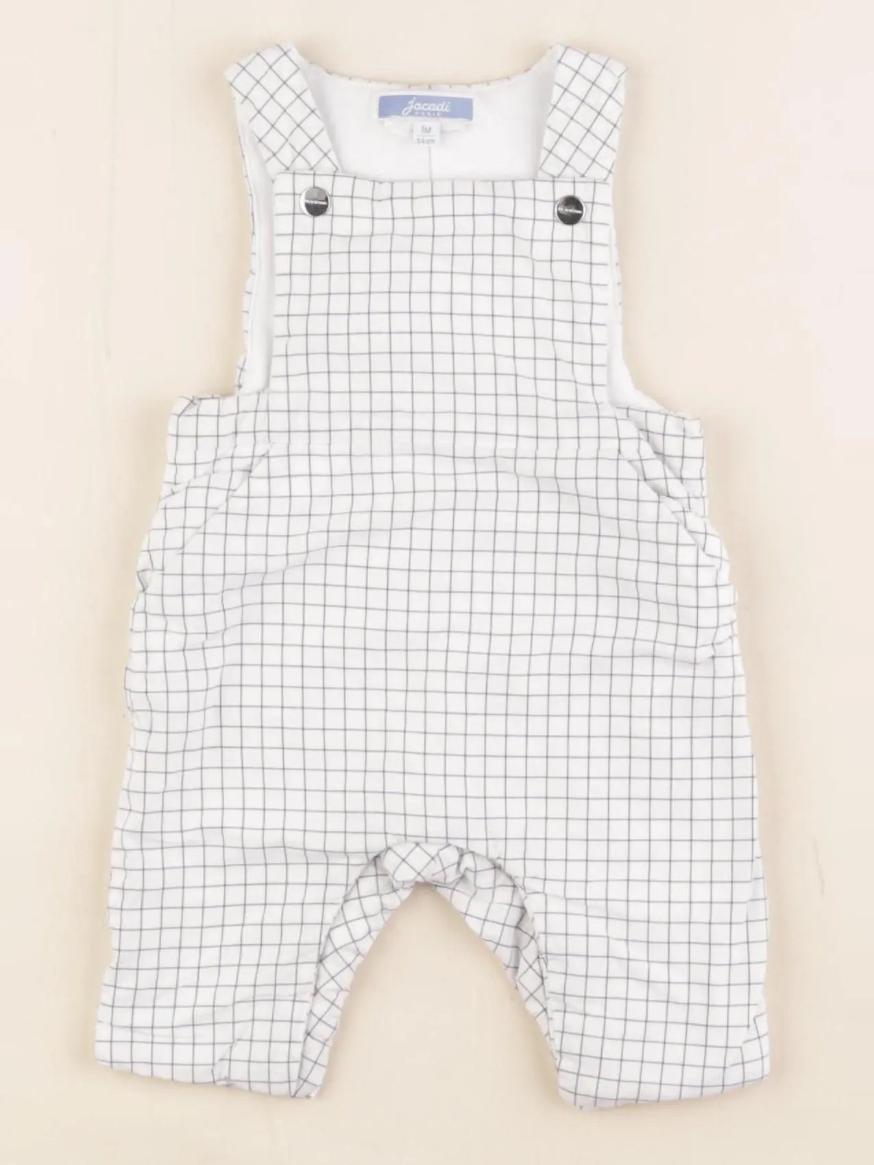 Jacadi - salopette doublé bleu, blanc - 1 mois