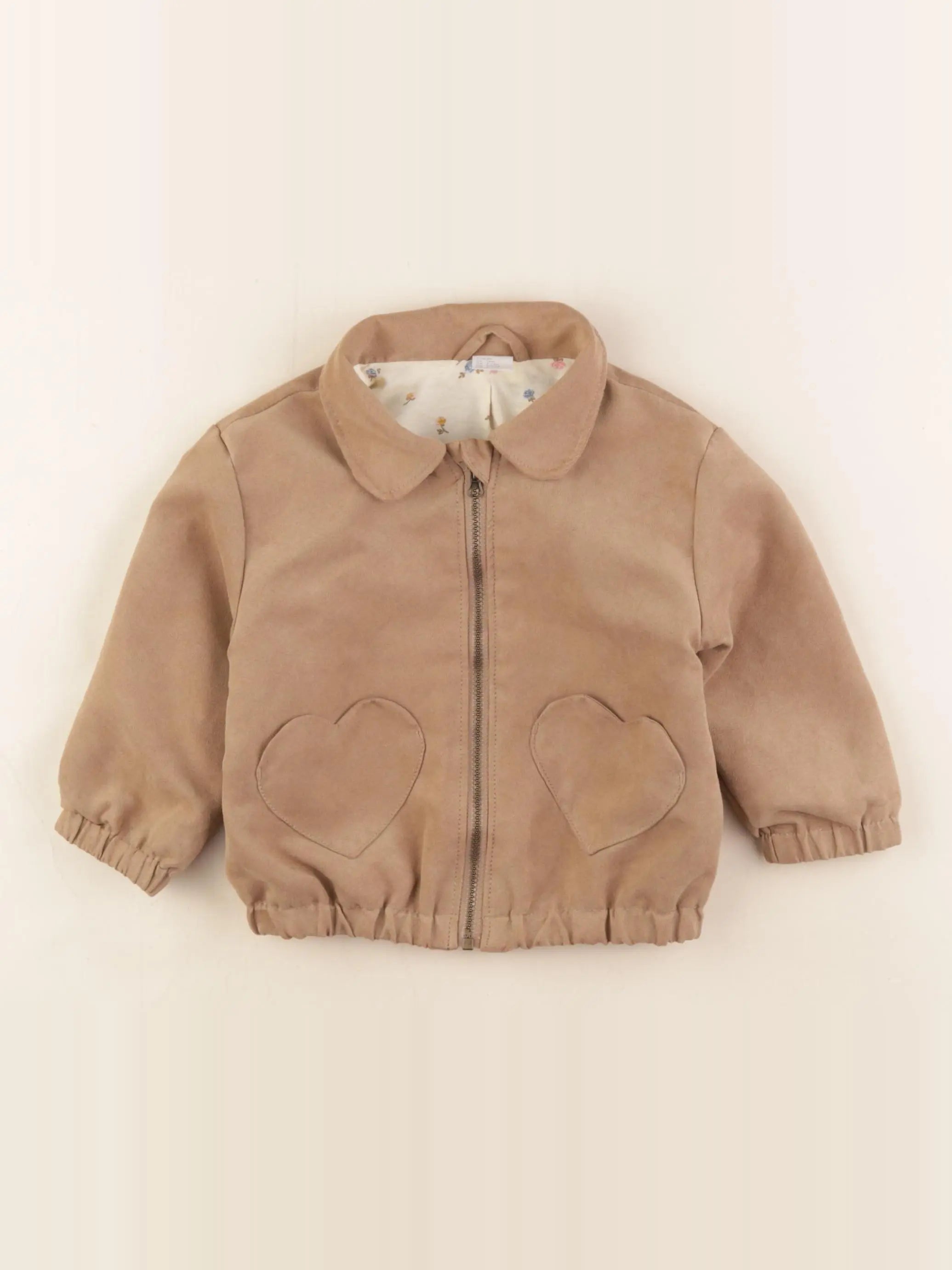 H&M - veste simili cuir marron - 9/12 mois