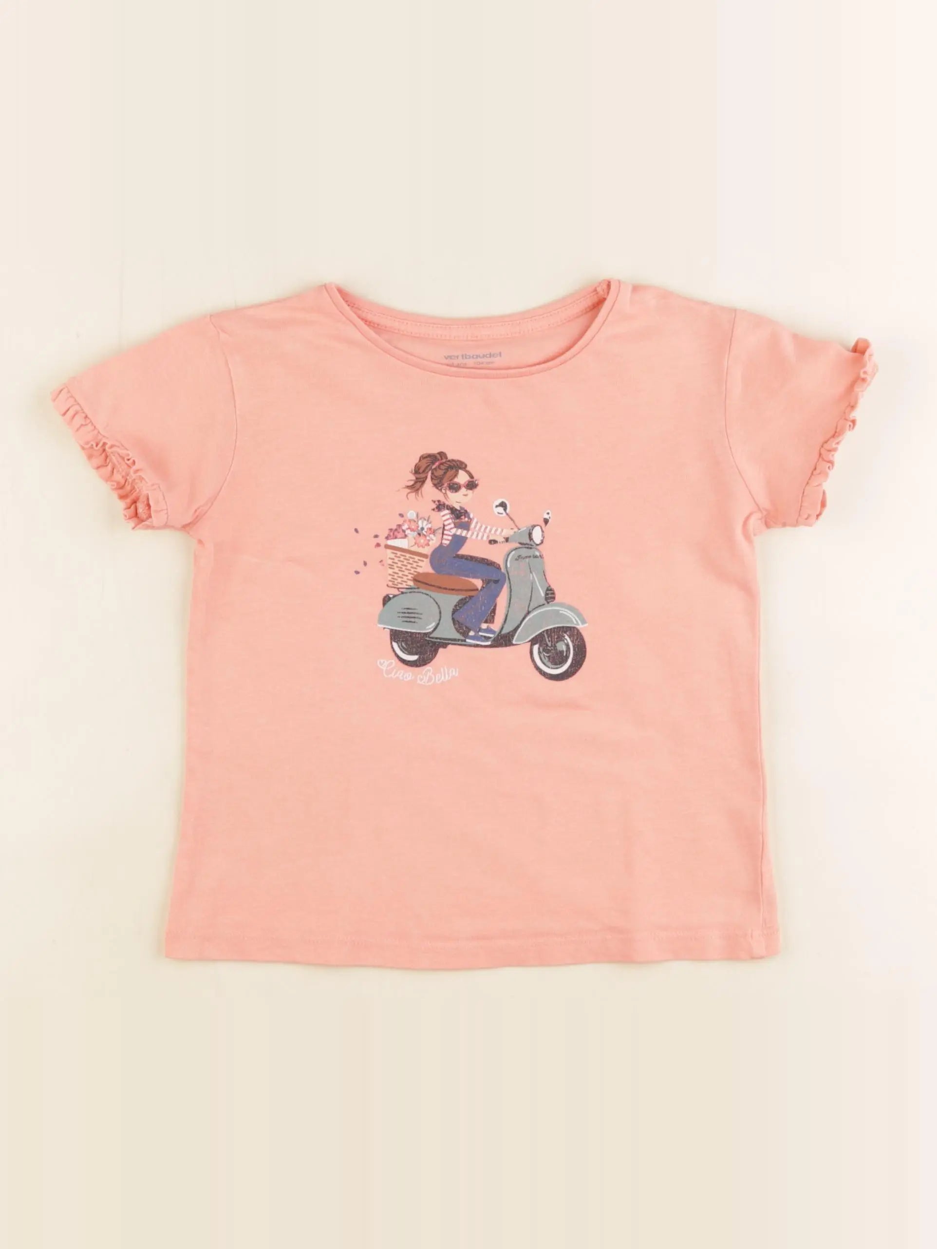 Vertbaudet - tee-shirt rose - 4 ans
